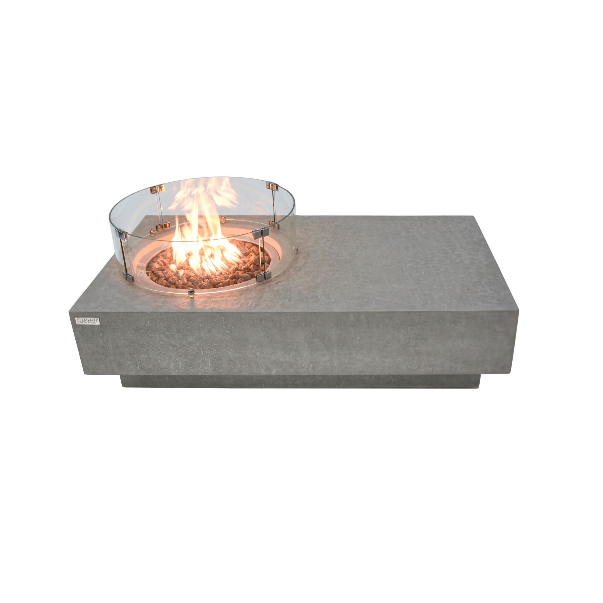 Metropolis 56” Concrete Fire Table – Light Gray