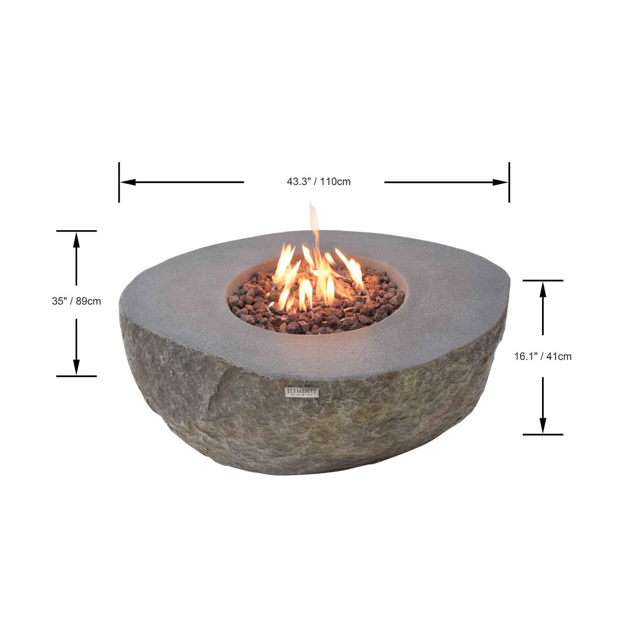 Boulder 43” Concrete Fire Table