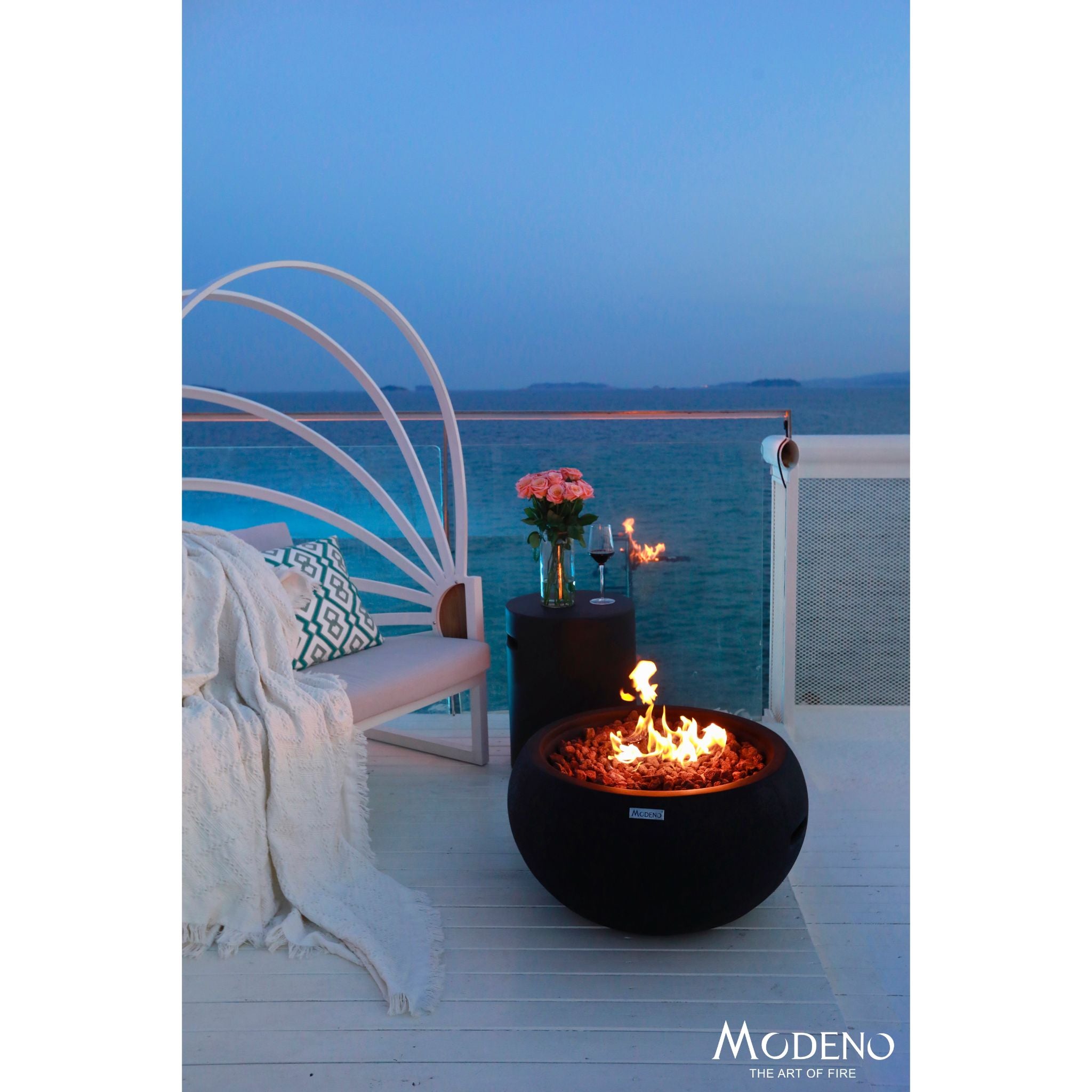 York 27” Concrete Fire Bowl - Black