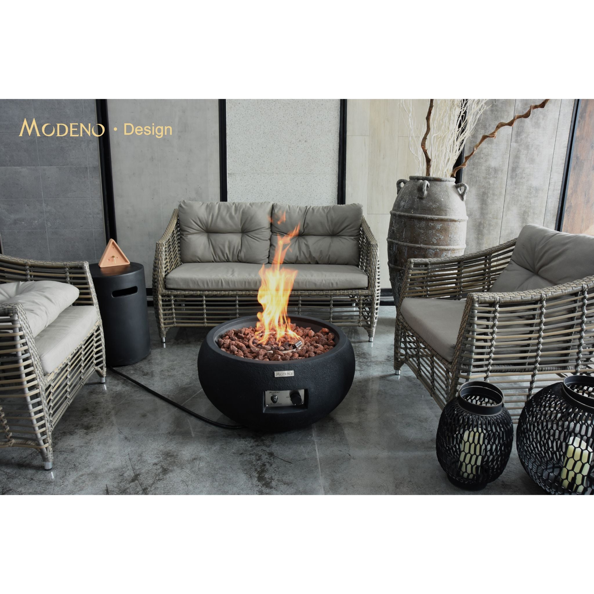 York 27” Concrete Fire Bowl - Black