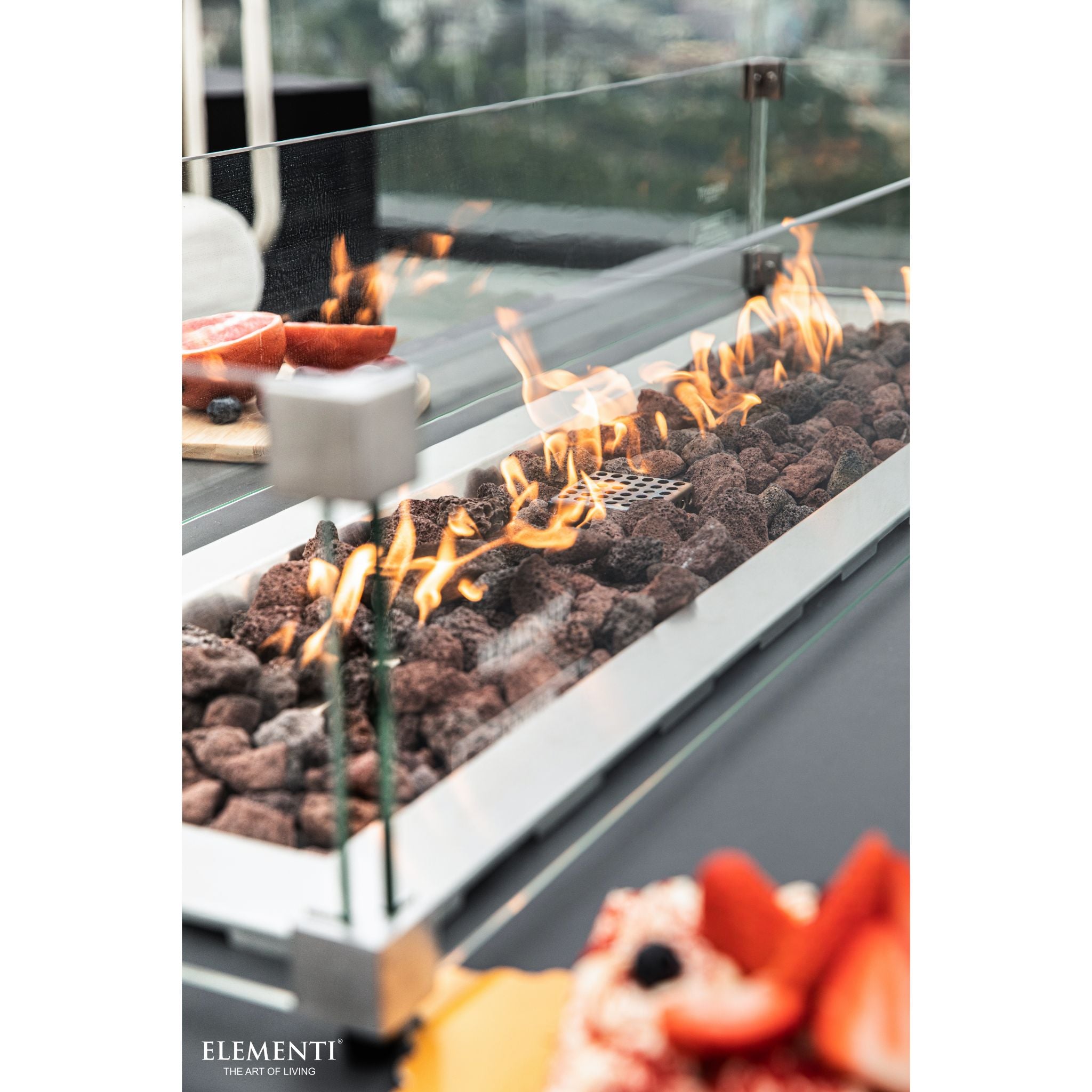 Granville 60” Concrete Fire Table – Dark Gray
