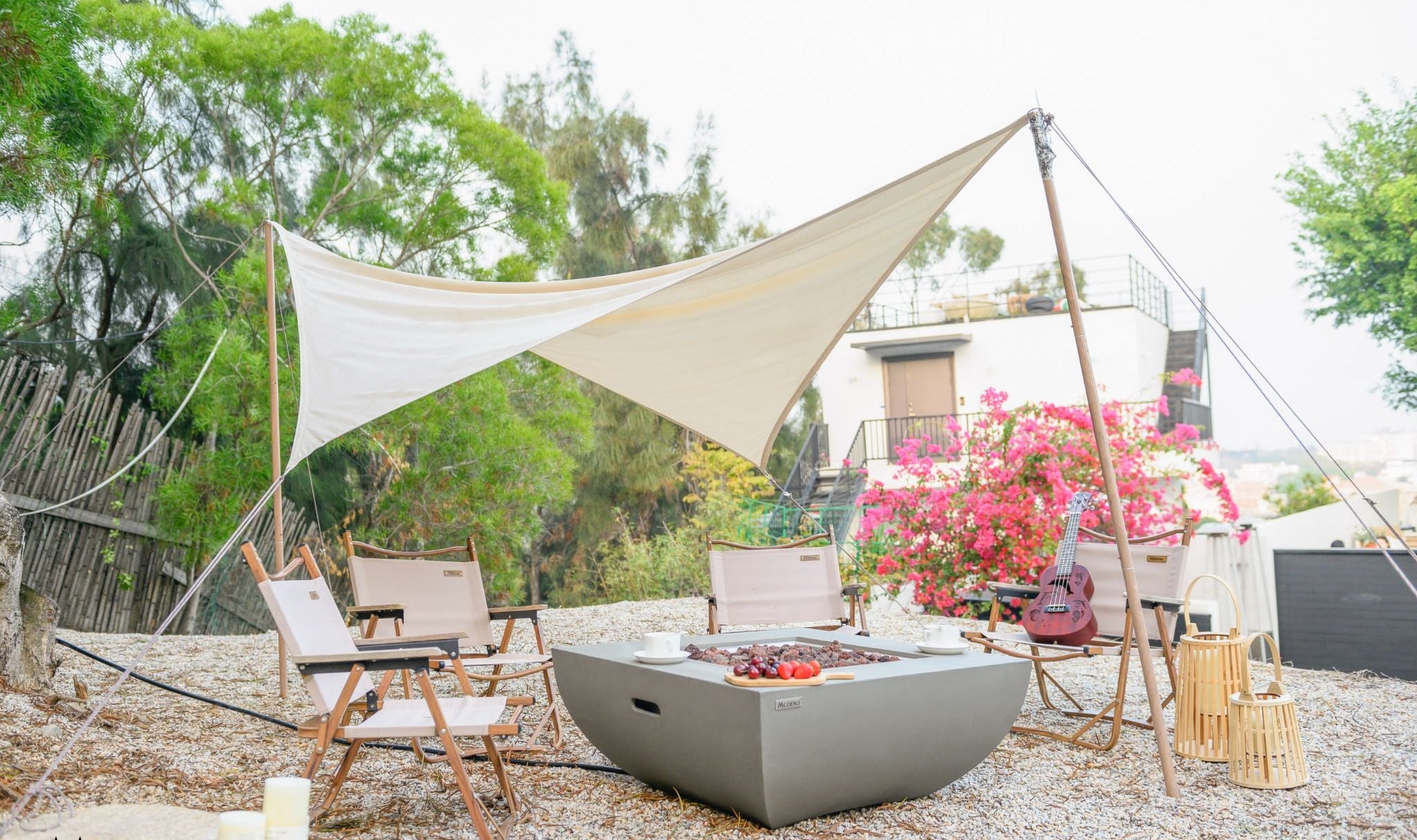 Modeno - Westport 34” Concrete Fire Table - Light Gray