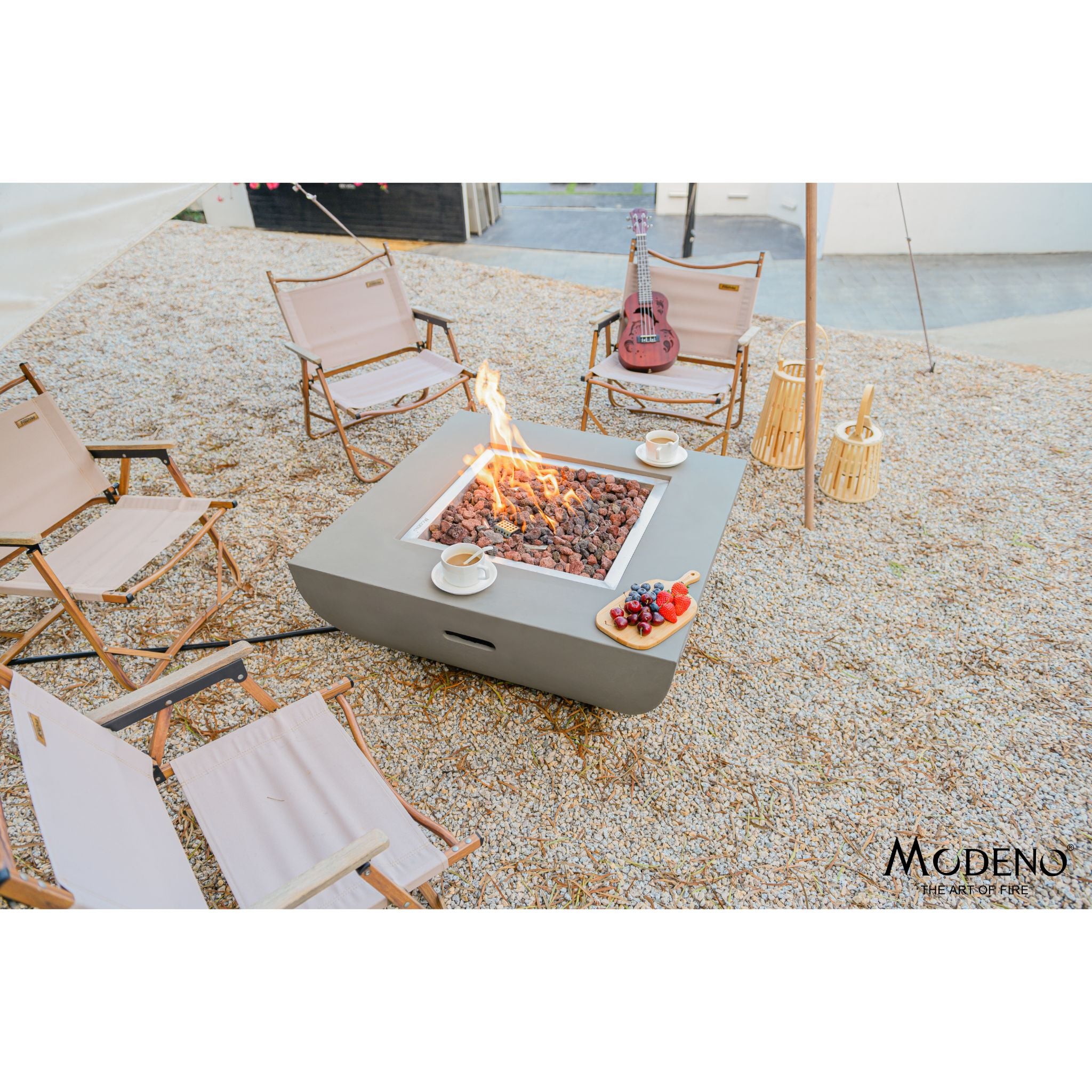 Westport 34” Concrete Fire Table - Light Gray