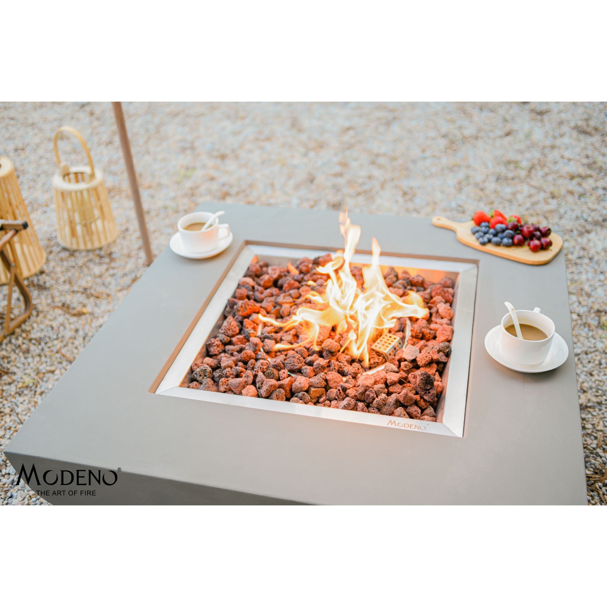 Westport 34” Concrete Fire Table - Light Gray
