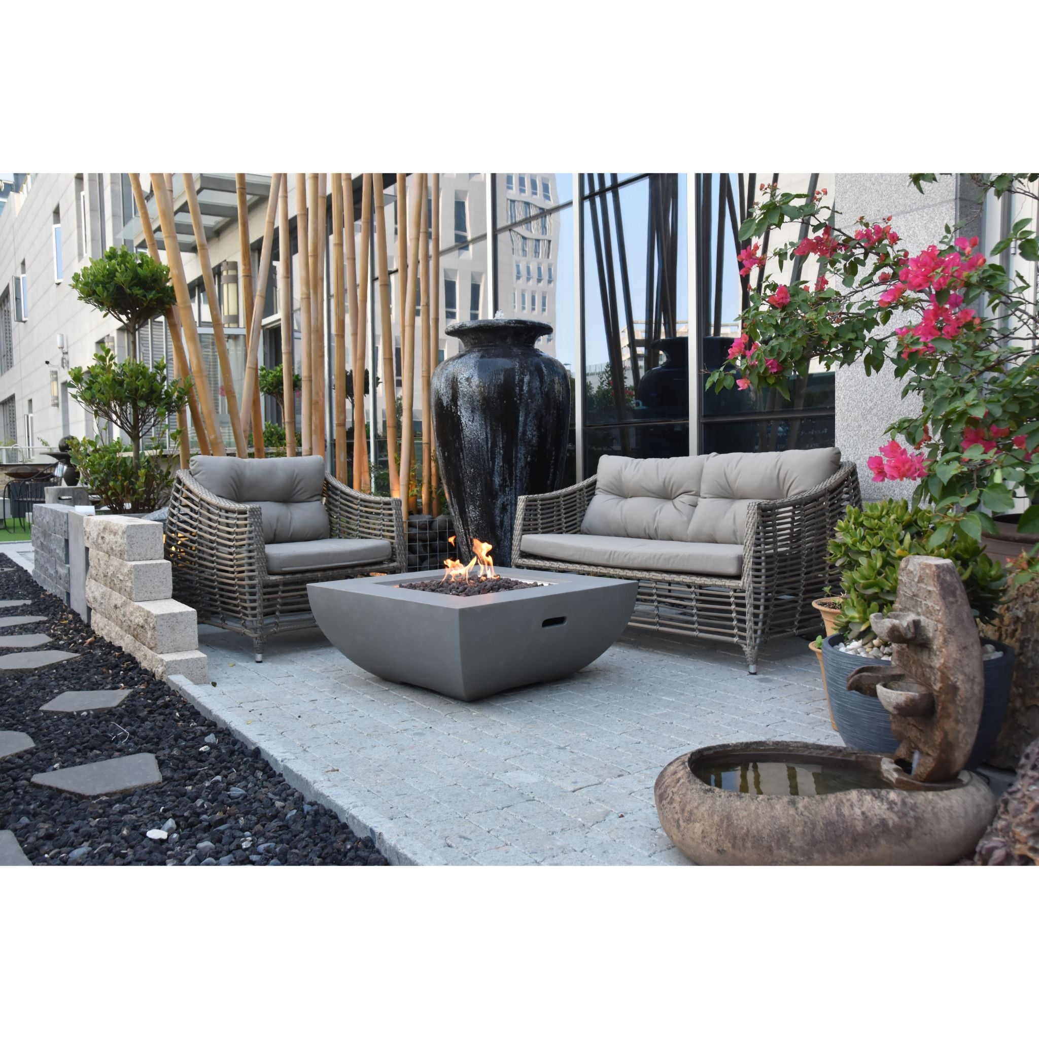 Westport 34” Concrete Fire Table - Light Gray
