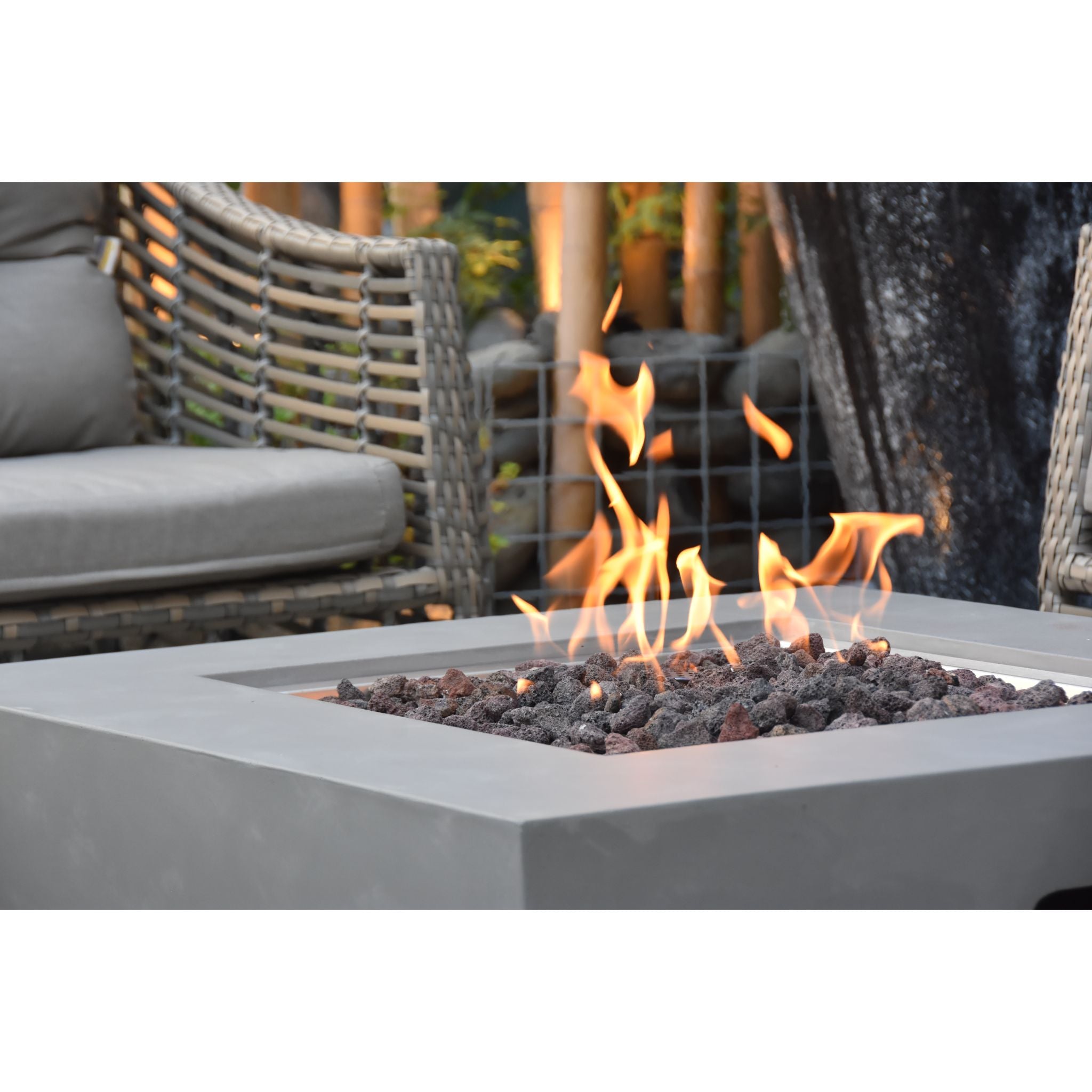 Westport 34” Concrete Fire Table - Light Gray