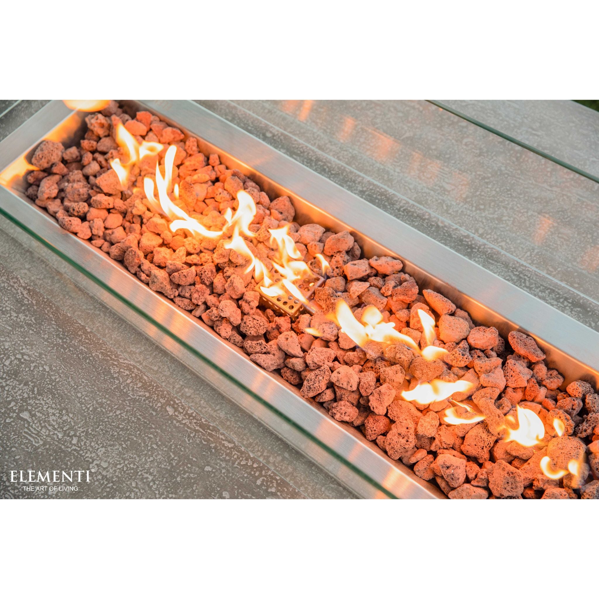 Hampton 56” Concrete Fire Table – Light Gray