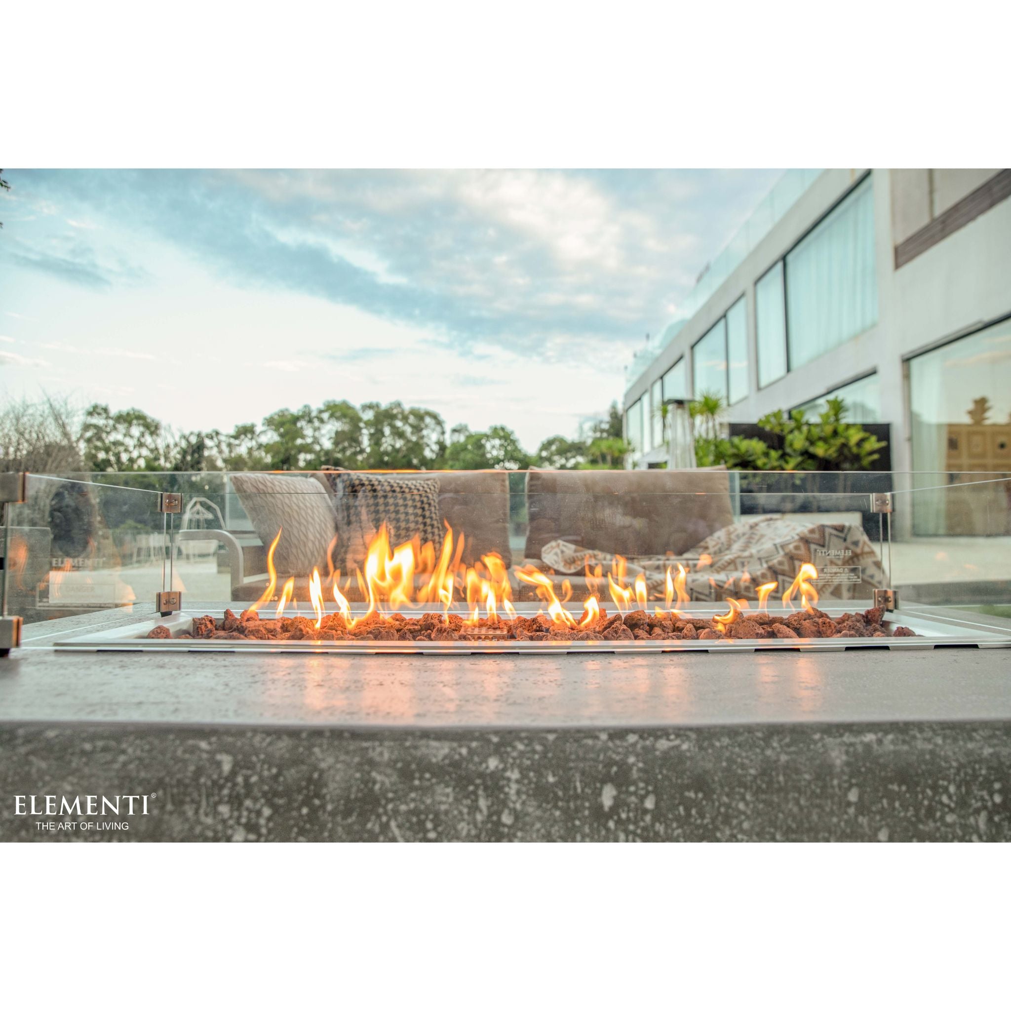 Hampton 56” Concrete Fire Table – Light Gray