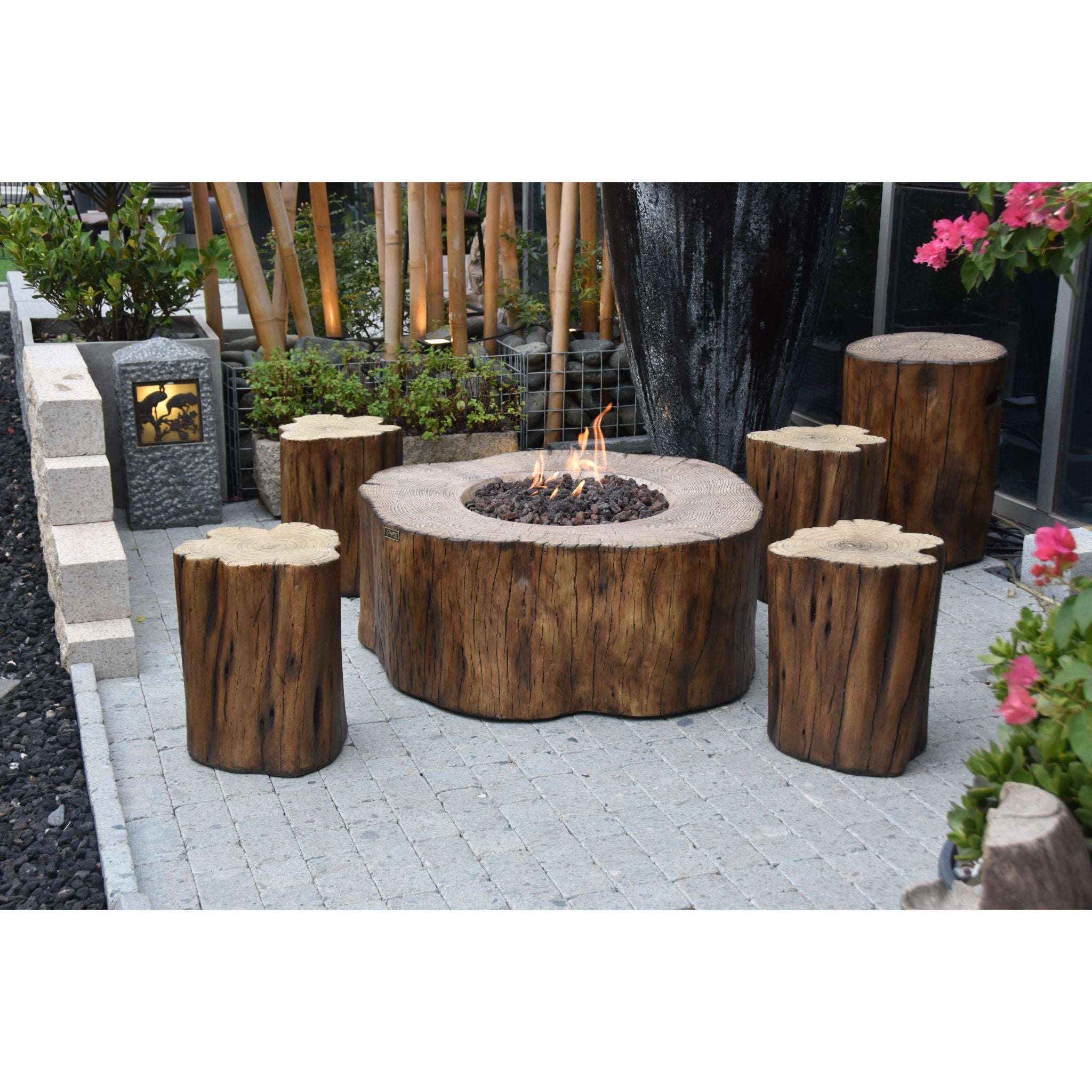 Manchester 42” Concrete Fire Table - Red wood