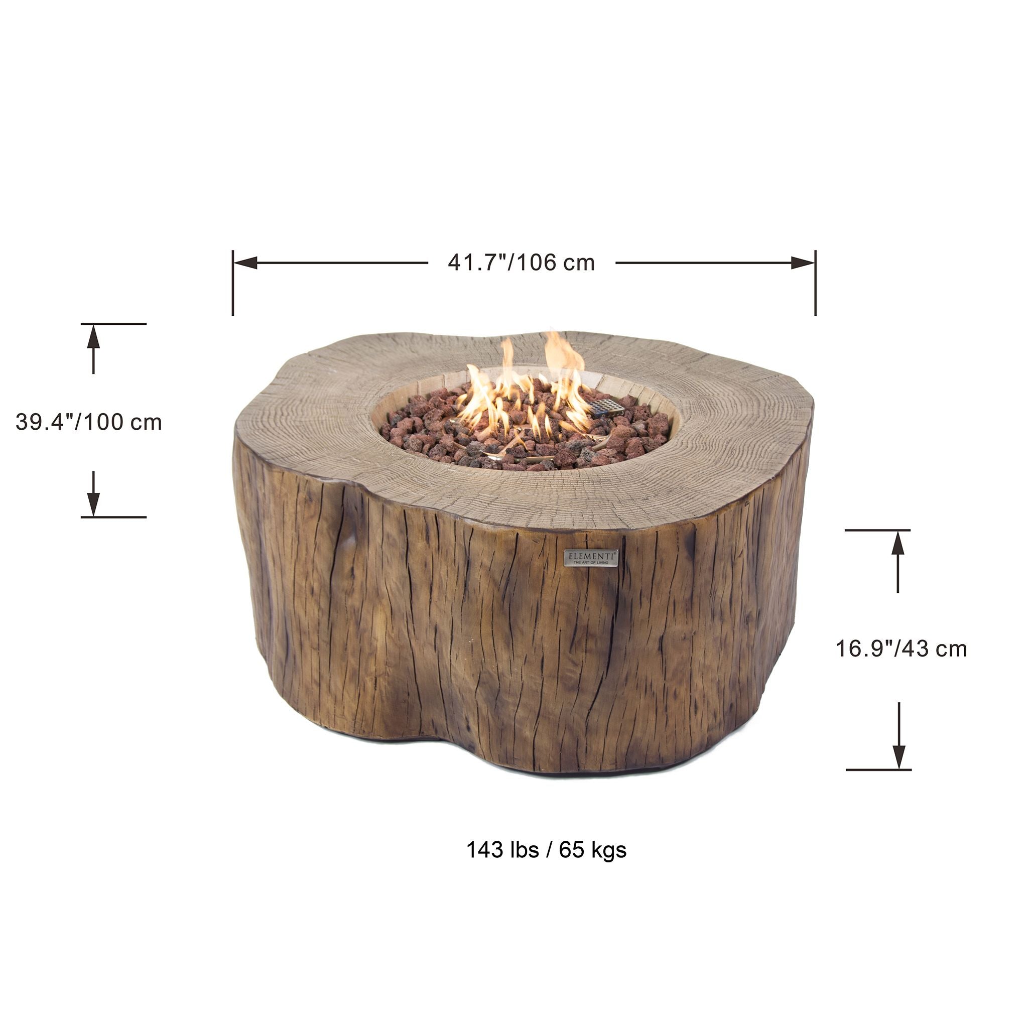 Manchester 42” Concrete Fire Table - Red wood
