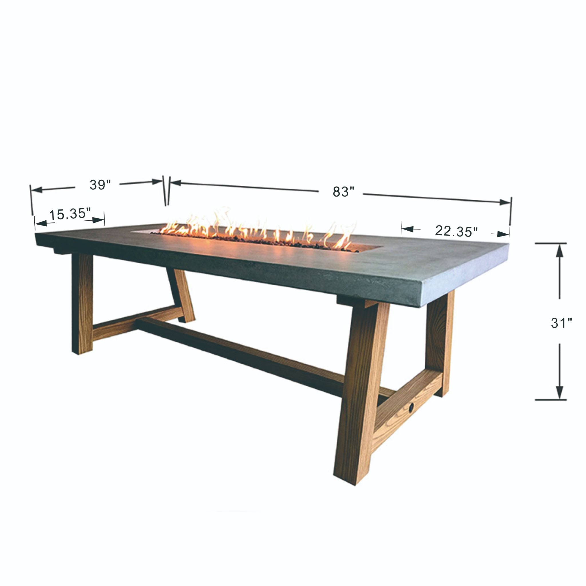Sonoma 83” Concrete Fire/ Dining Table