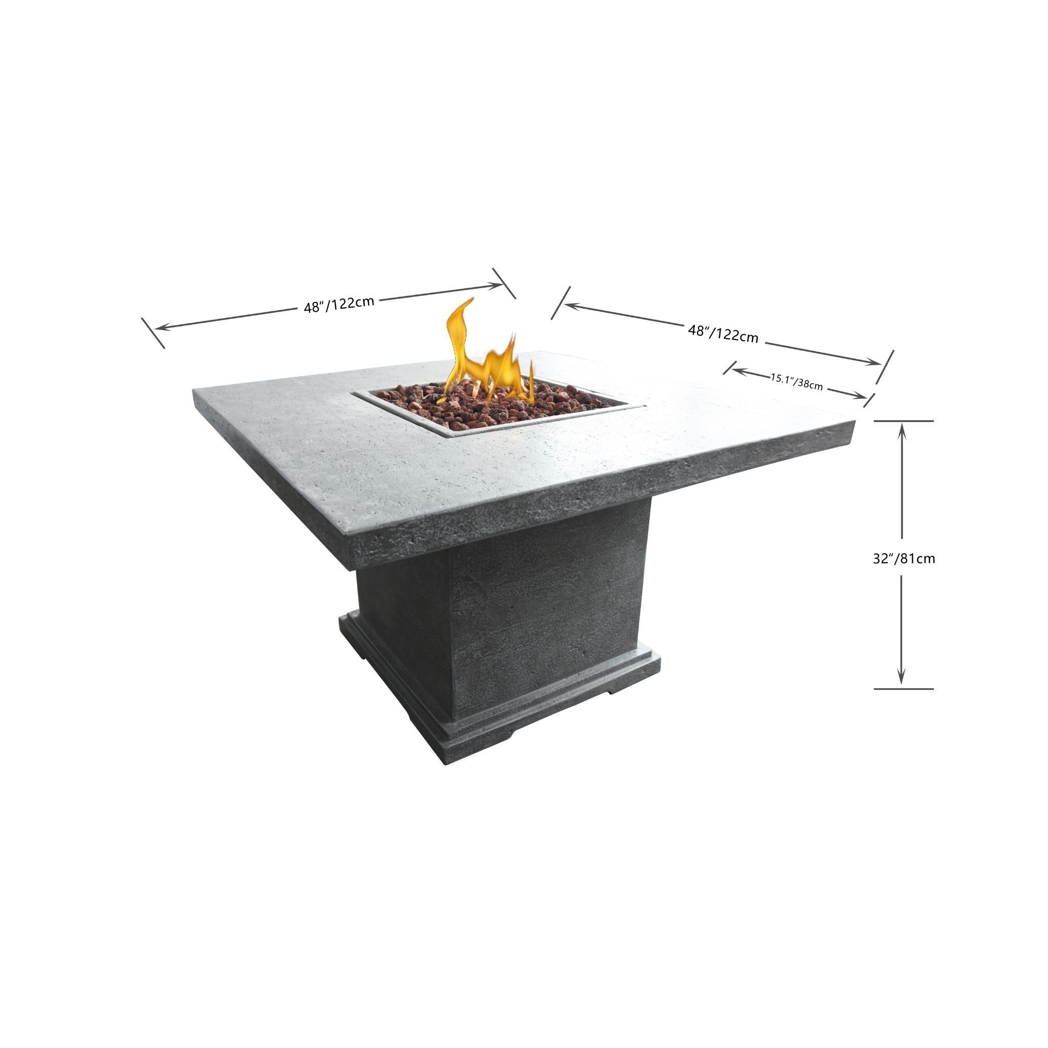 Birmingham 48” Concrete Fire/ Dining Table