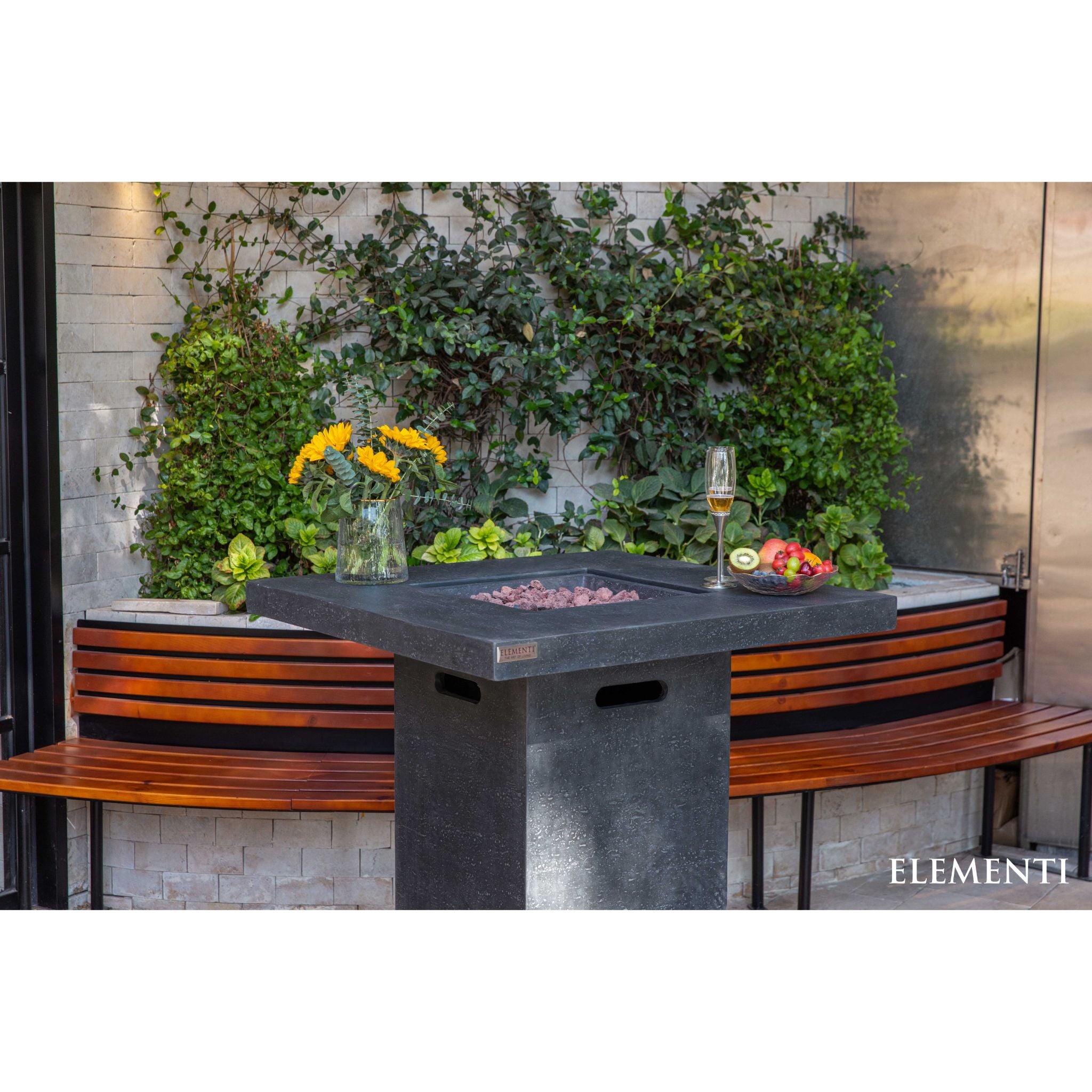 Montreal 34” Bar Height Concrete Fire Table - Dark Gray