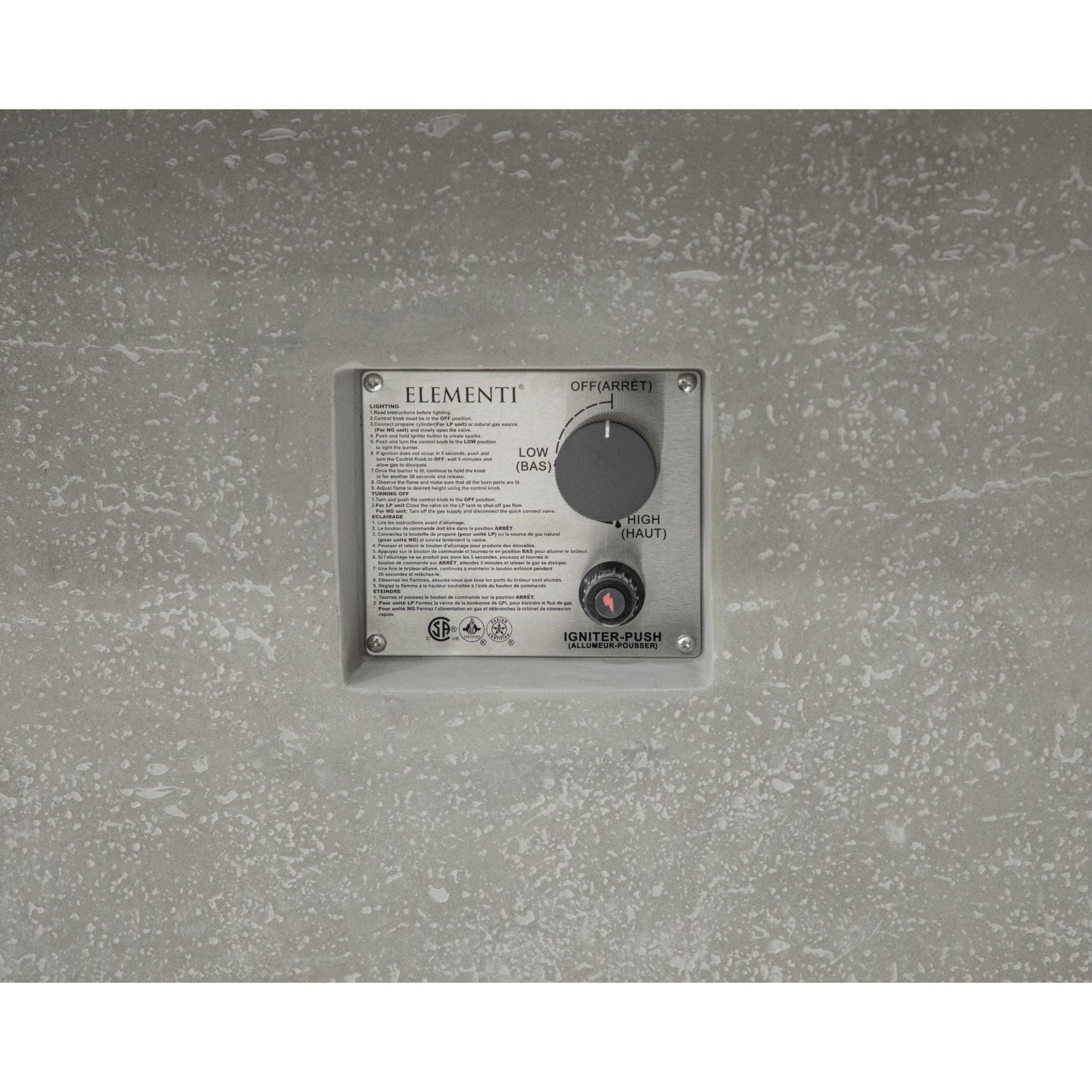 Montreal 34” Bar Height Concrete Fire Table - Light Gray