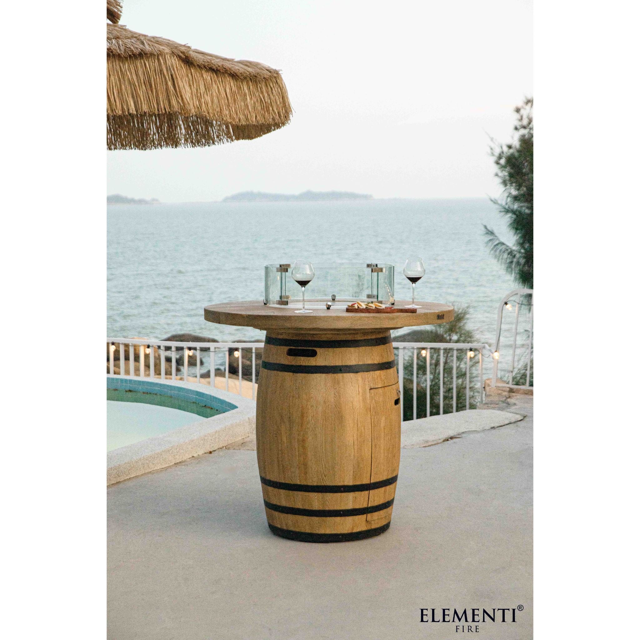 Lafite 48” Concrete Barrel Bar Height Fire Table