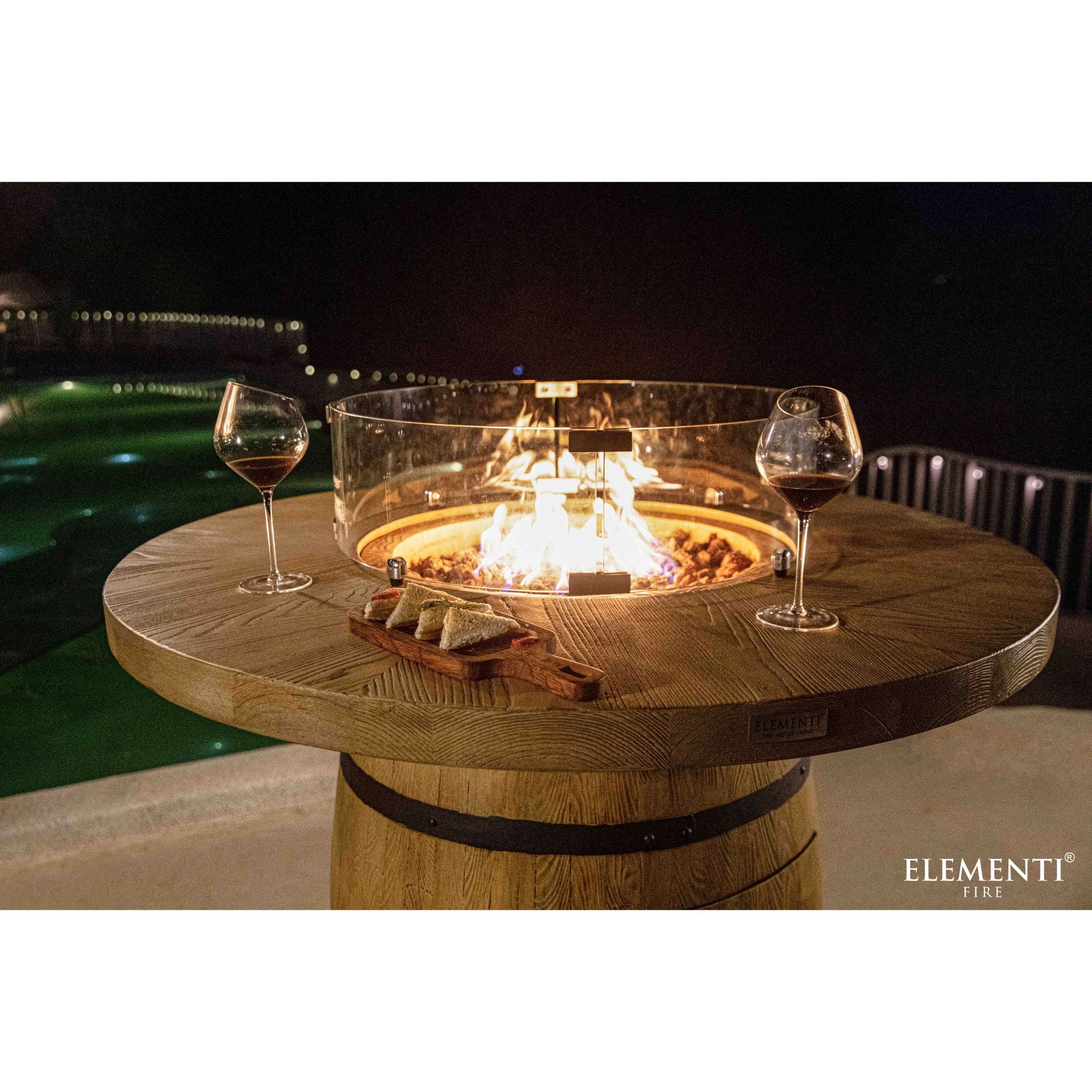 Lafite 48” Concrete Barrel Bar Height Fire Table