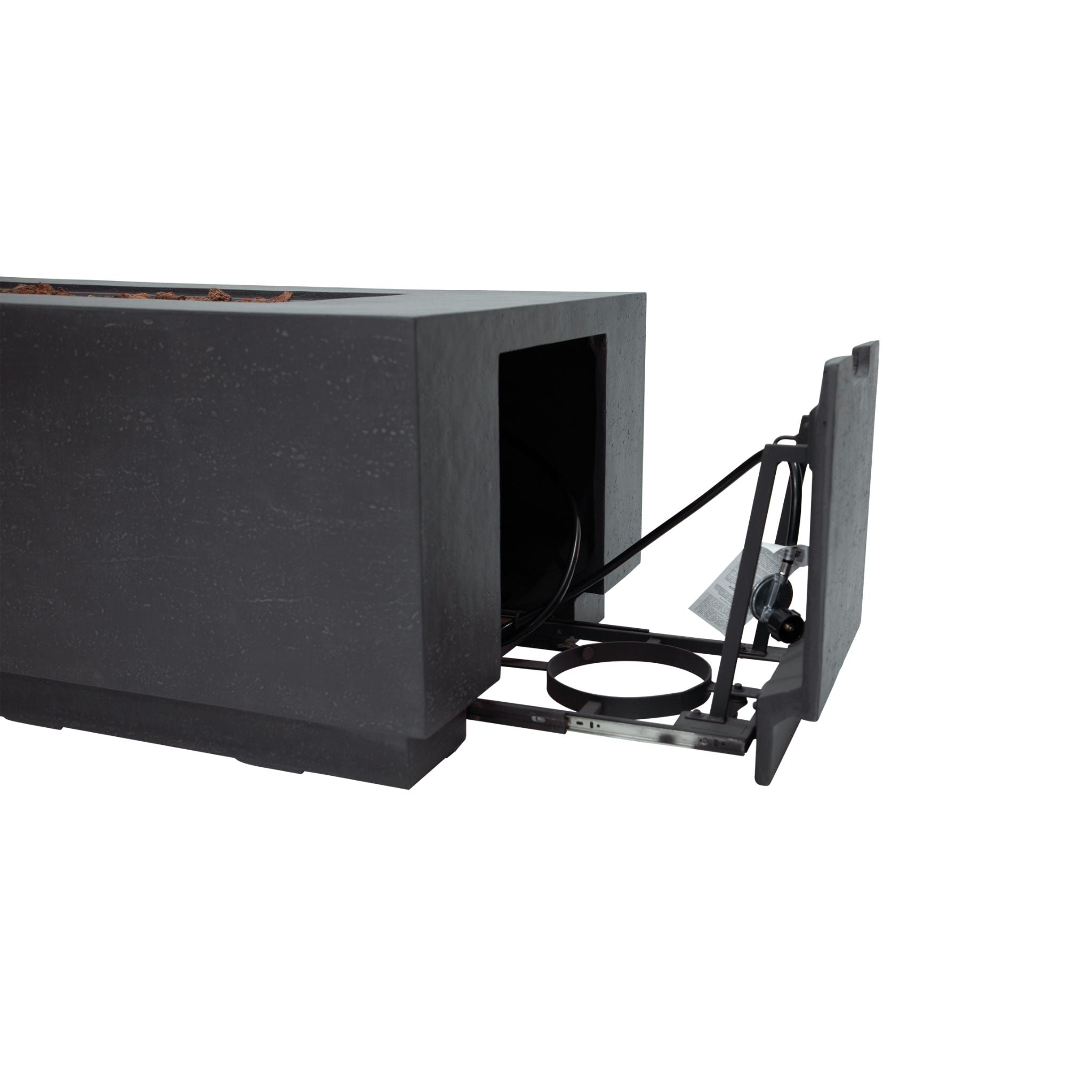 Andes 66” Concrete Fire Table with Hidden Tank - Dark Gray