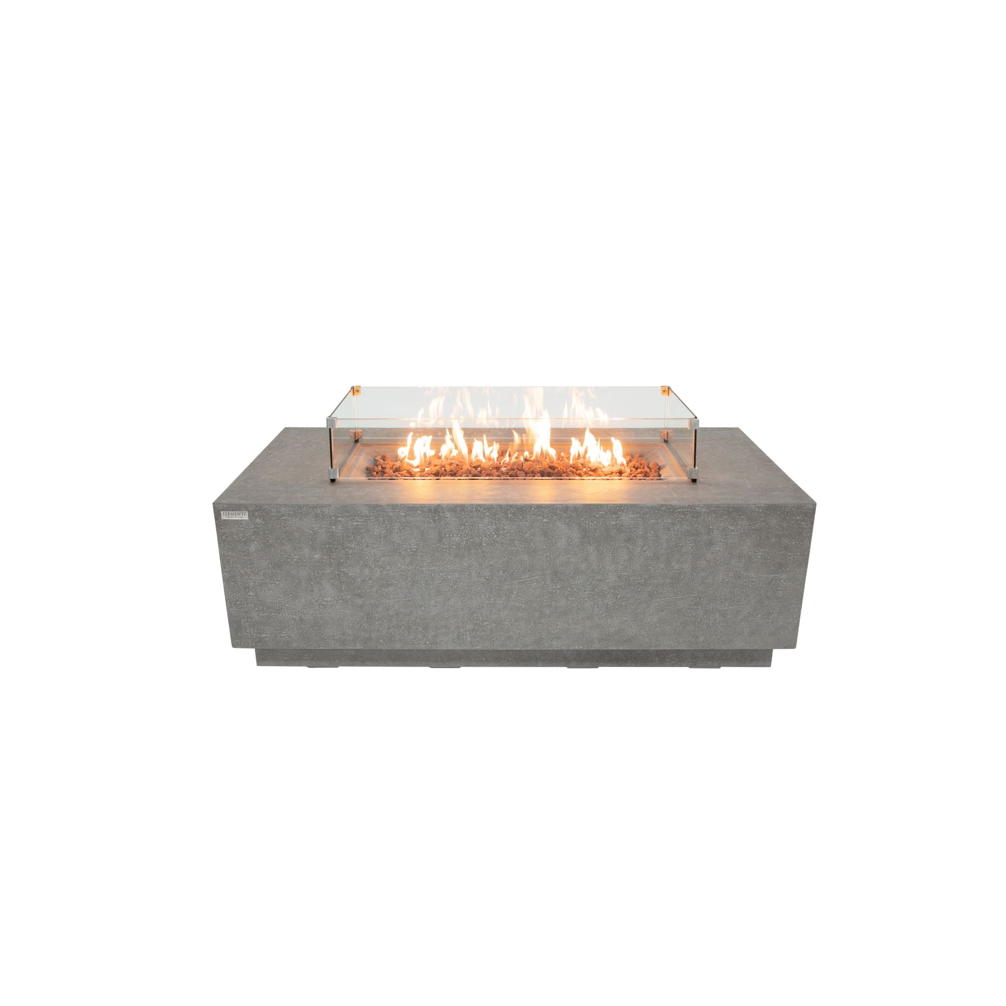 Andes 66” Concrete Fire Table with Hidden Tank - Light Gray