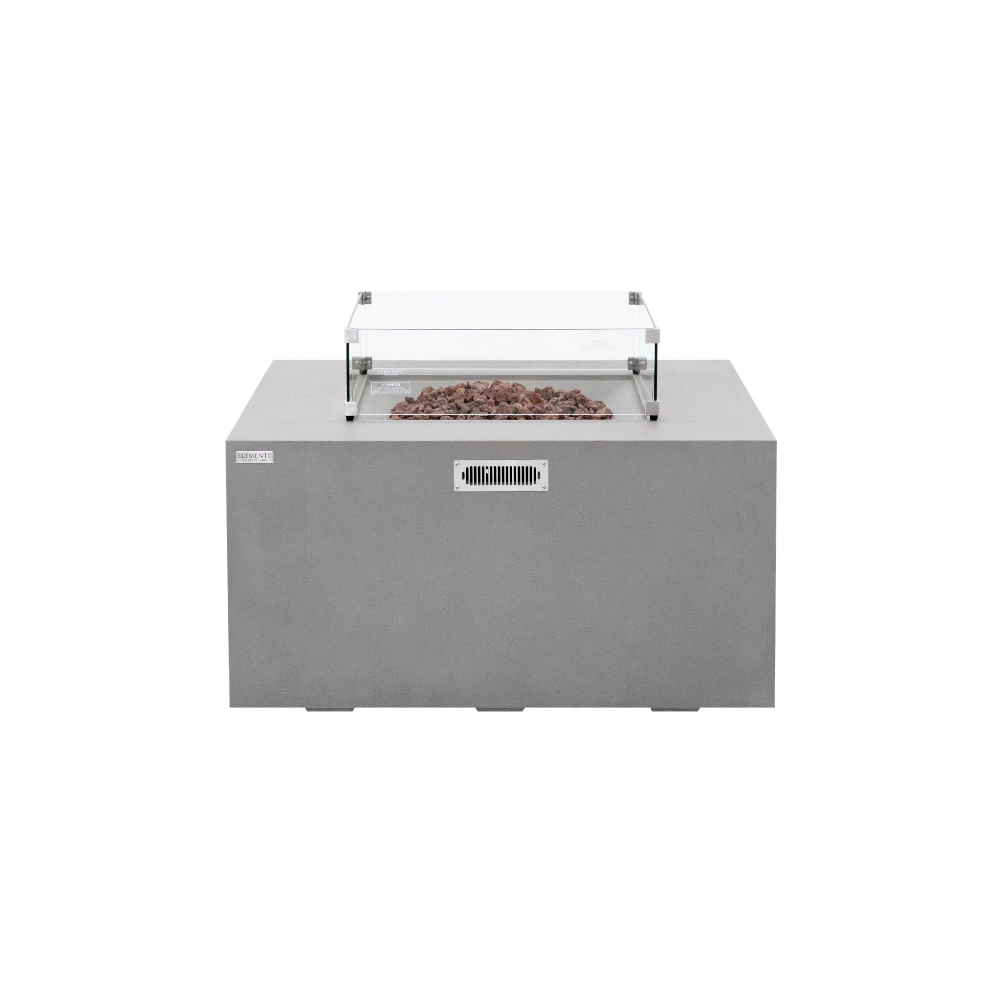 Rocky 43” Square Fire Table with Hidden Tank - Light Gray