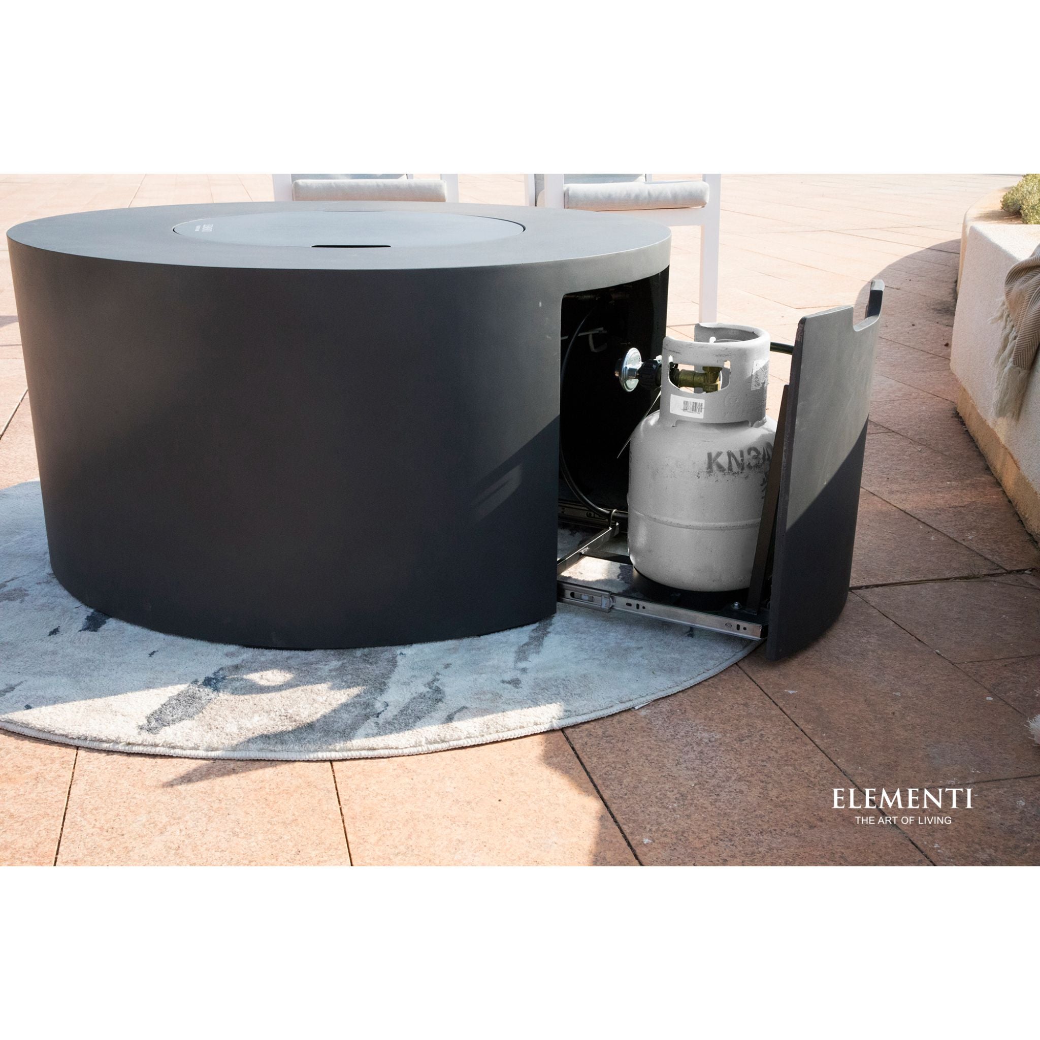 Pacaya 43” Round Fire Table with Hidden Tank - Dark Gray