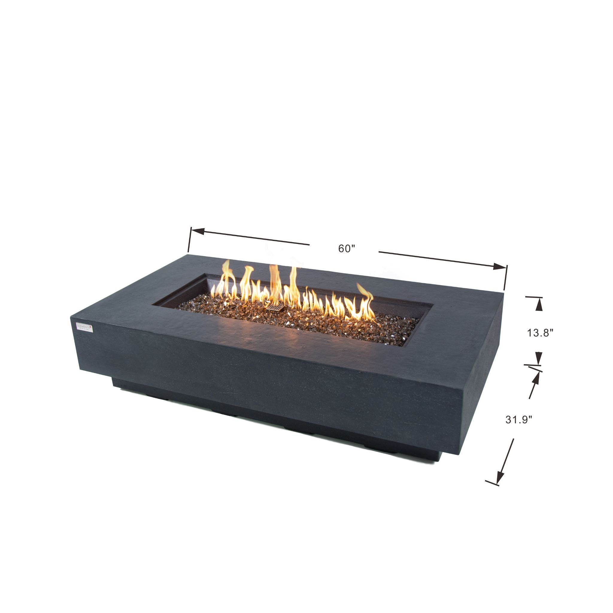 Positano 60” Sandstone Fire Table - Dark Gray