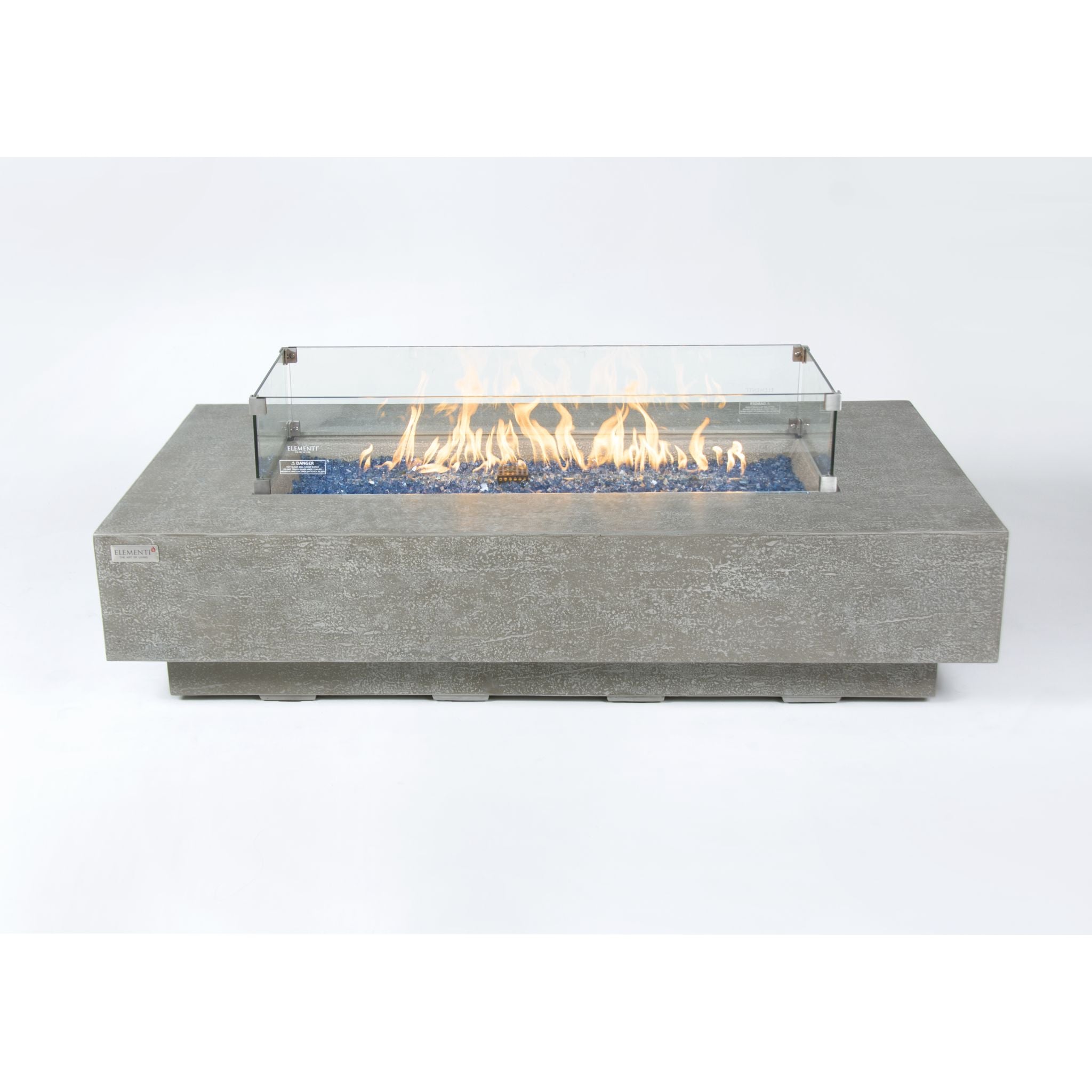 Riviera 60” Sandstone Fire Table - Light Gray
