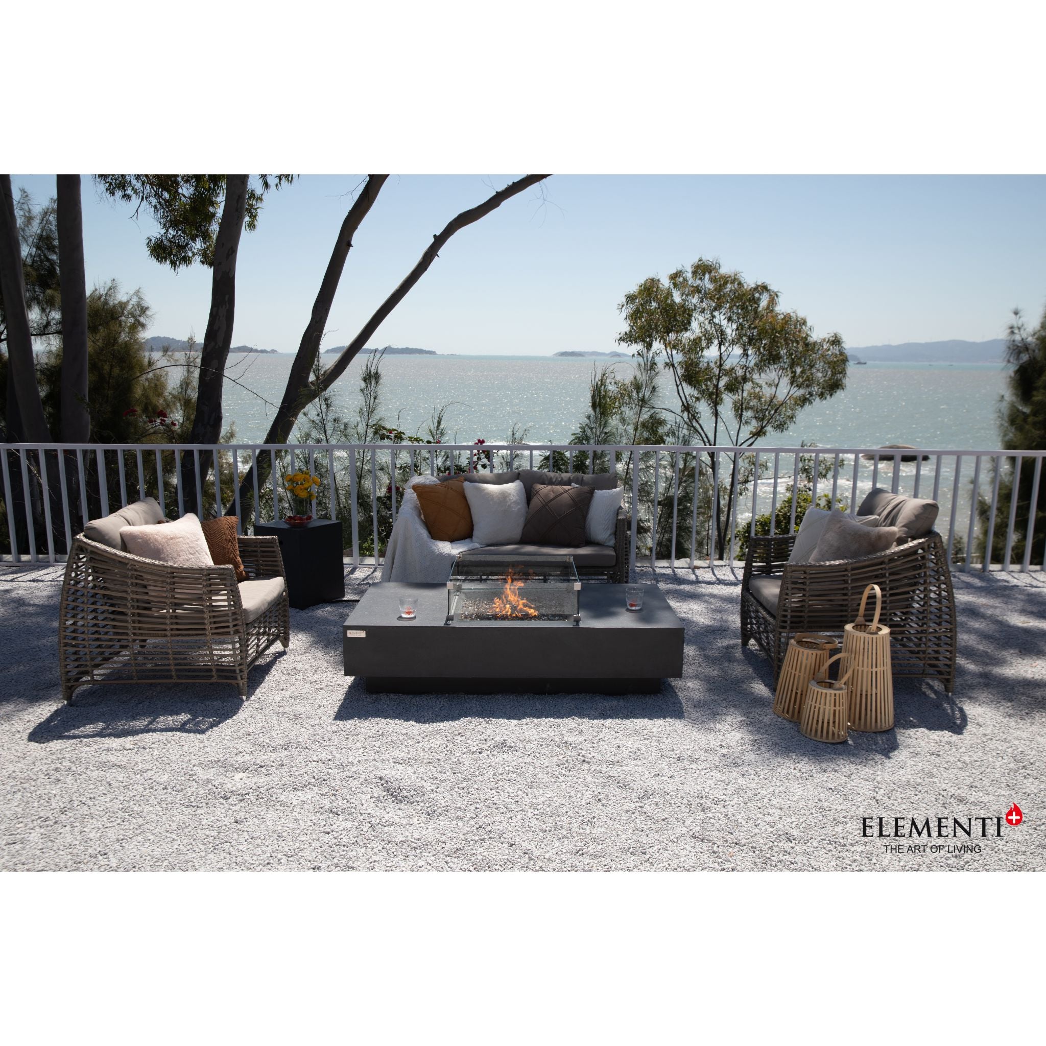 Cannes 60” Fire Table - Dark Gray