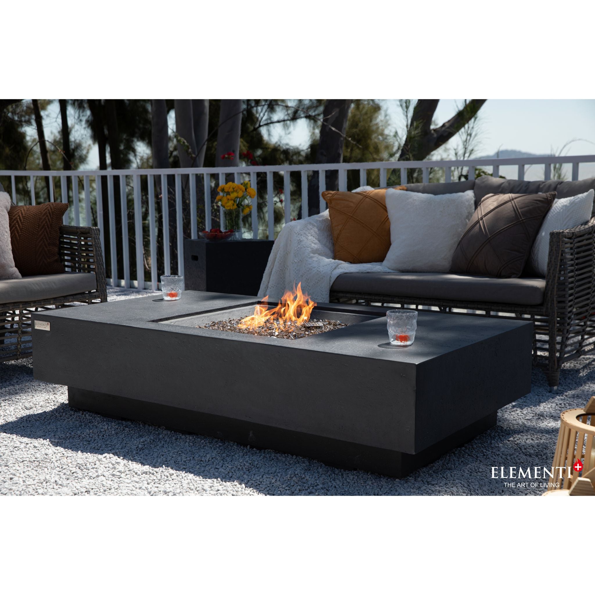 Cannes 60” Fire Table - Dark Gray