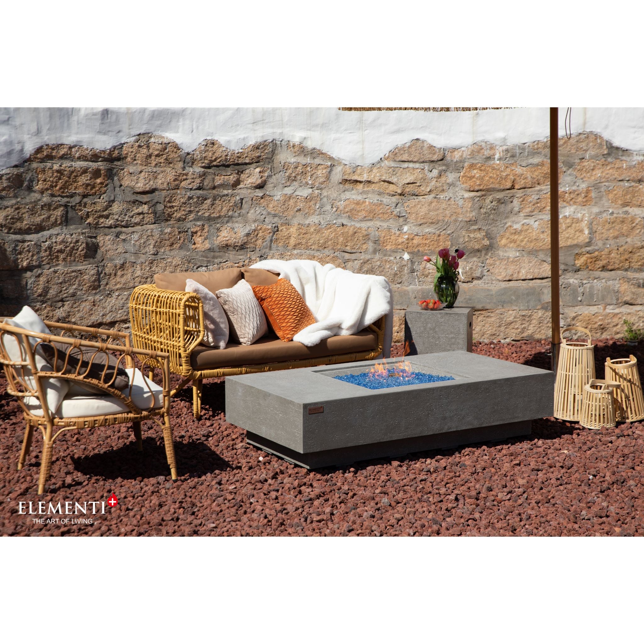 Montecarlo 60” Fire Table - Light Gray