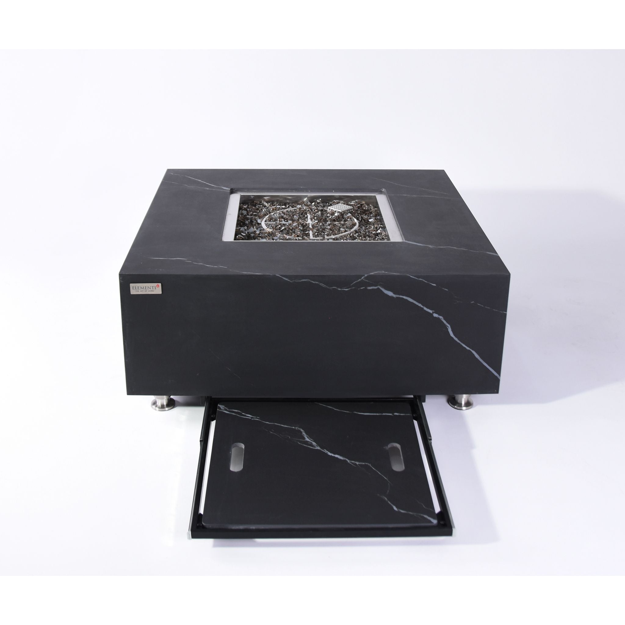 Sofia 40” Marble Porcelain Fire Table - Bulgaria Black