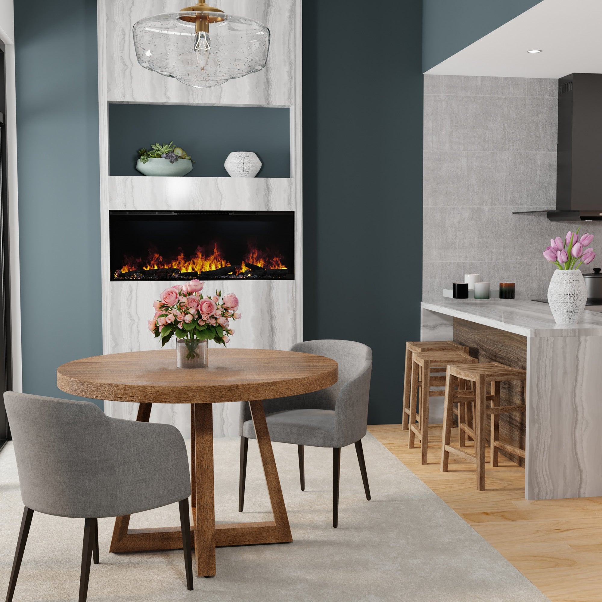 Dimplex - Optimyst Linear 46" Electric Fireplace With Acrylic Ice and Driftwood Media