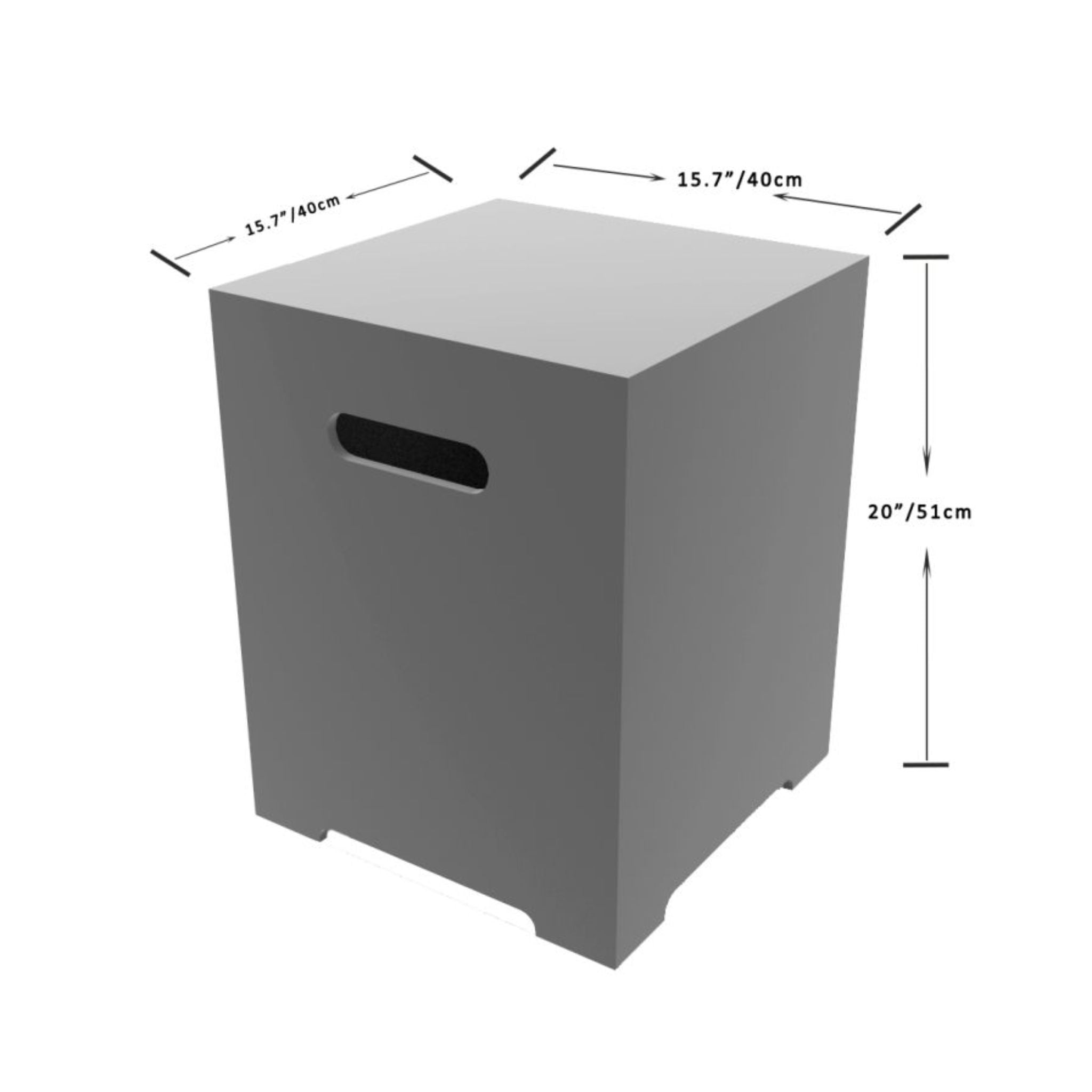 Square Tank Cover -20.0''H - Light Gray