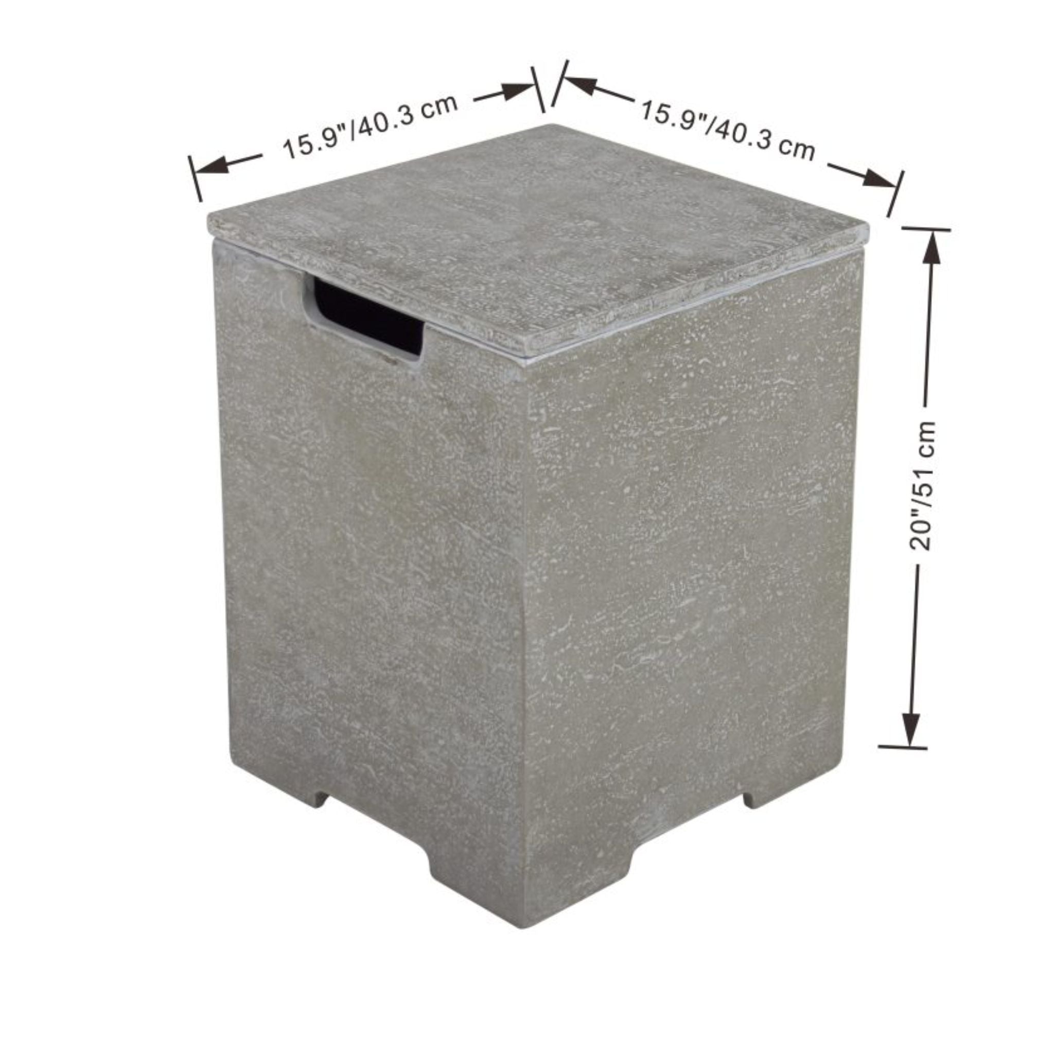 Square Tank Cover 15.9x15.9x20” - Light Gray