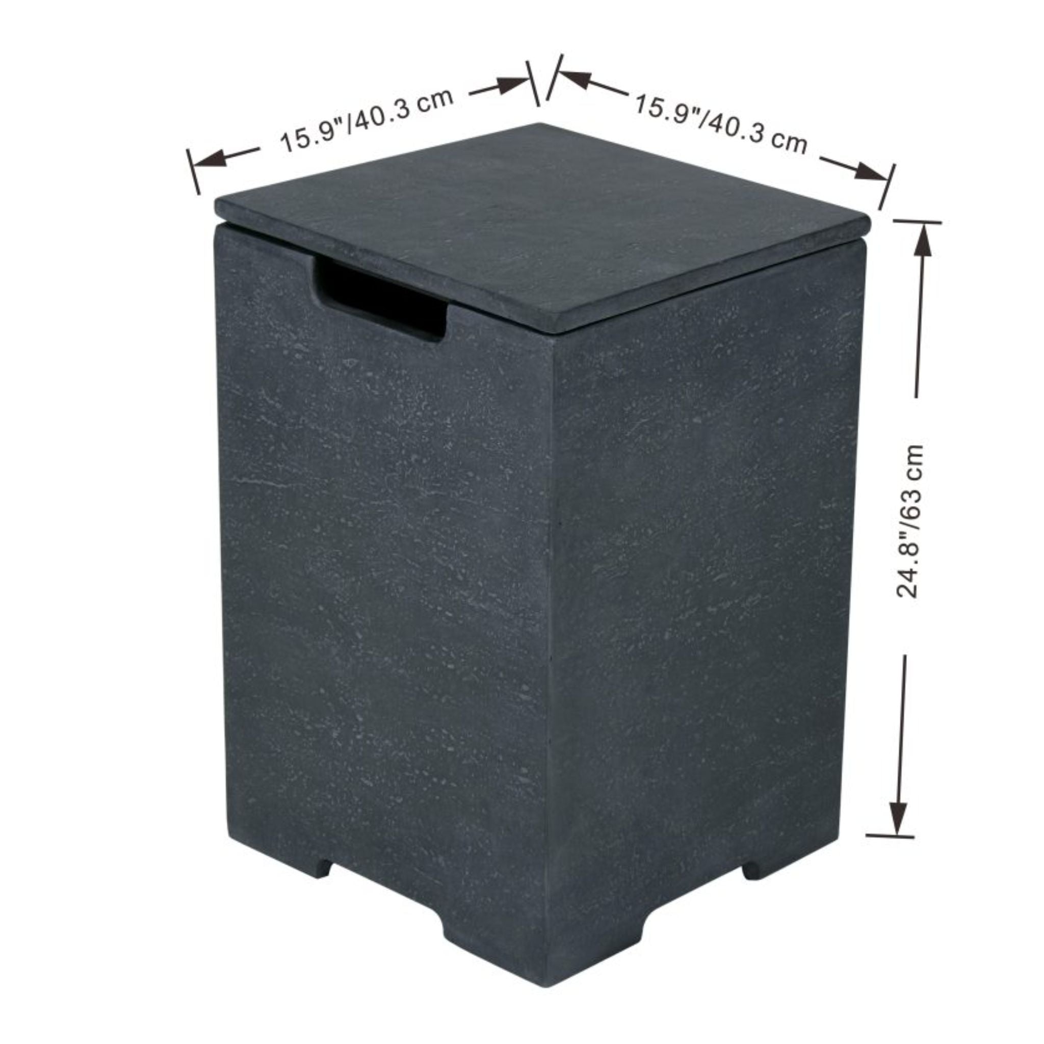 Square Tank Cover 15.9x15.9x25.4” - Slate Black