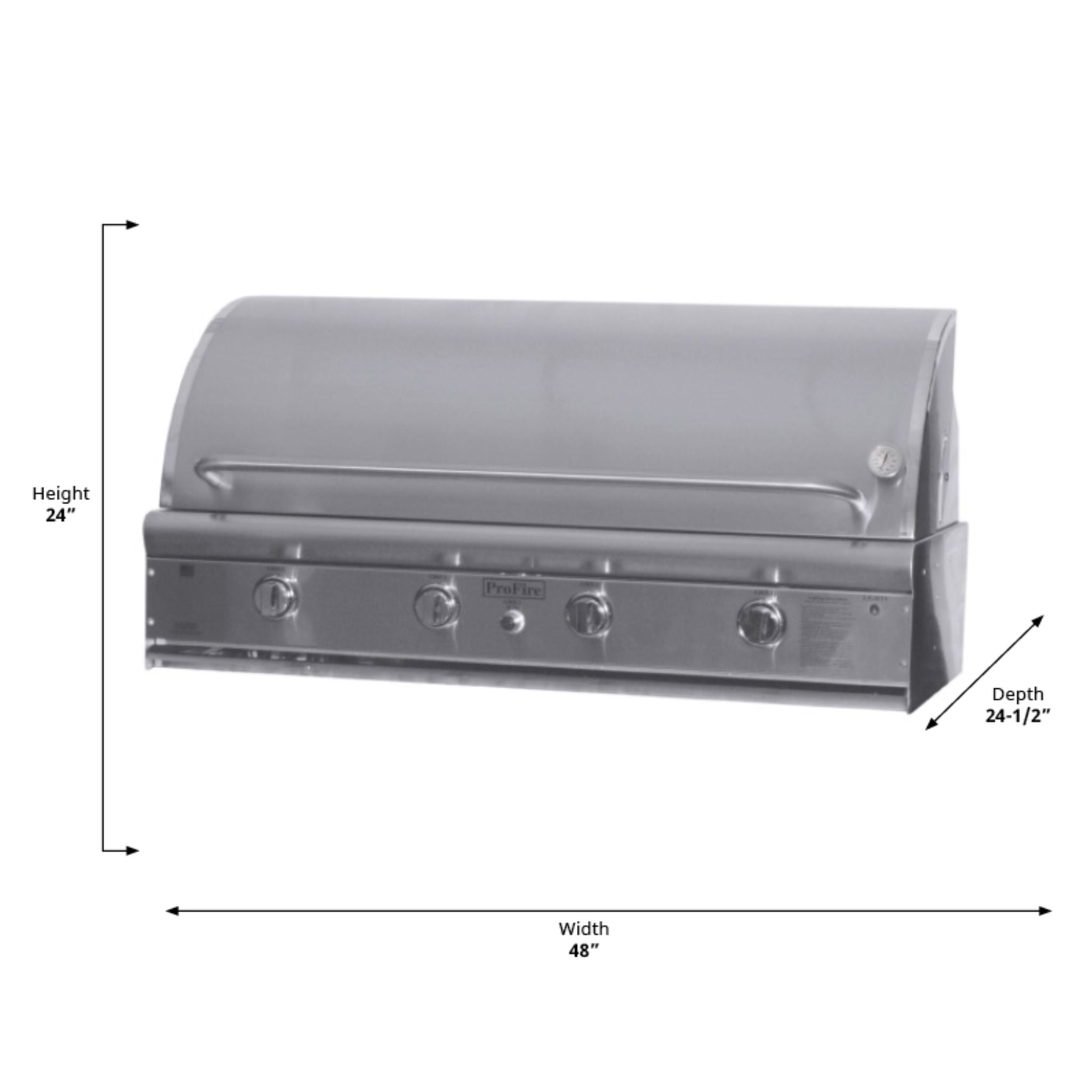 Mounted Traditional Burners – ProFire Deluxe Series 48" Grill Head