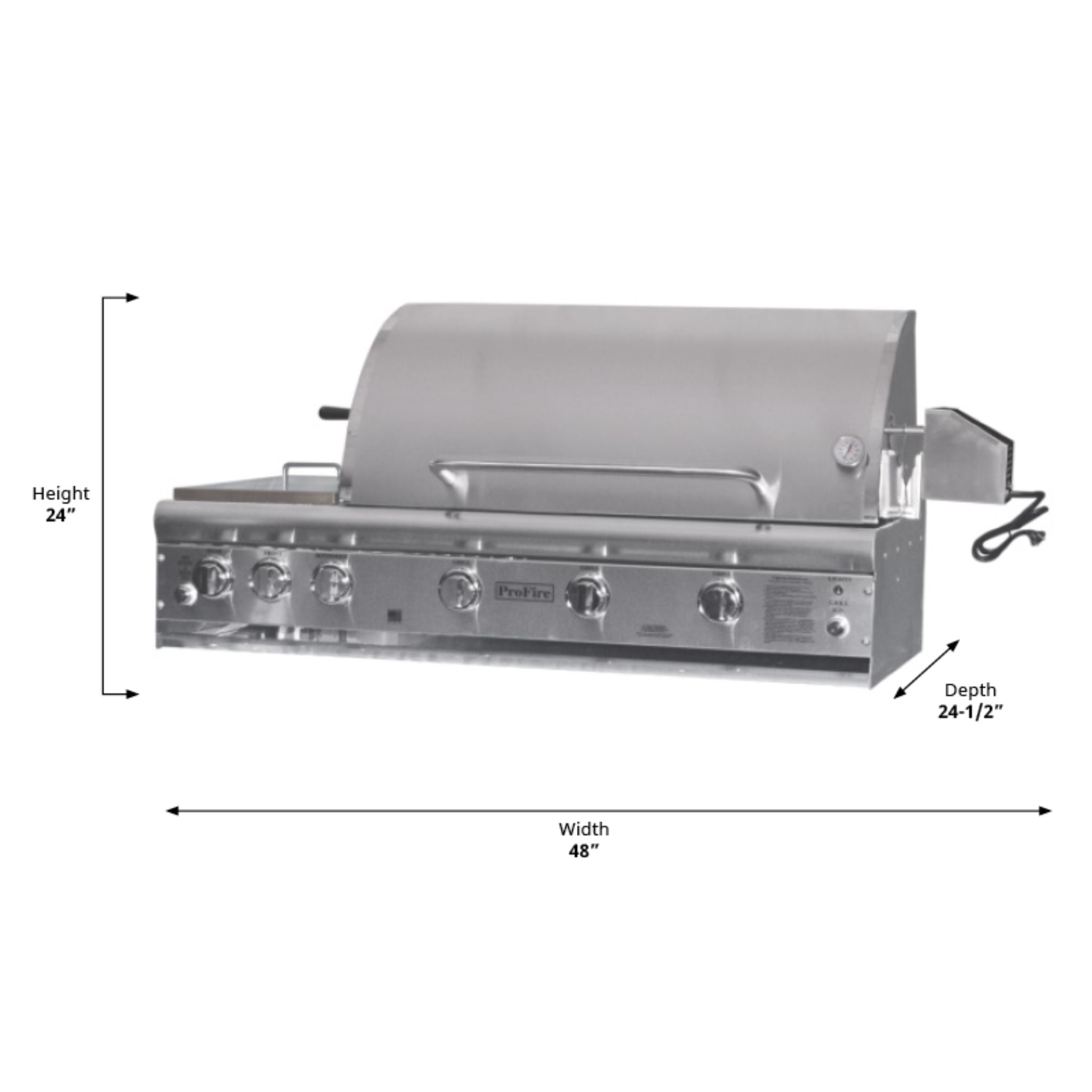 Mounted Traditional Burners – ProFire Deluxe Series 36" Grill Head