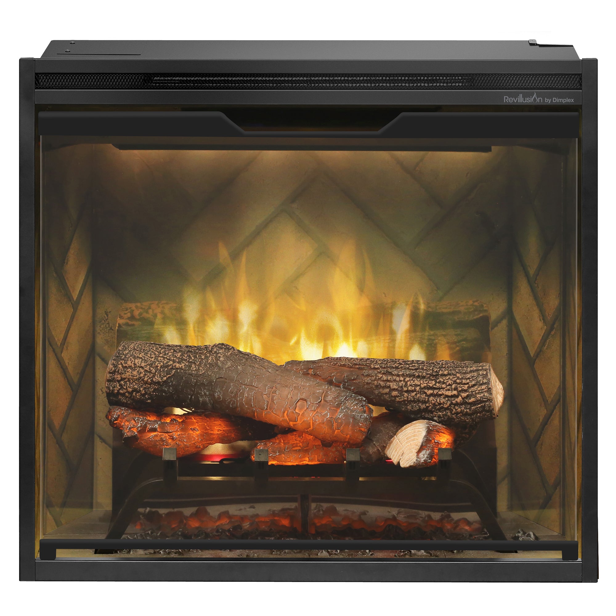 Dimplex - Revillusion 24" Built-In Electric Firebox - with Herringbone Brick Interior