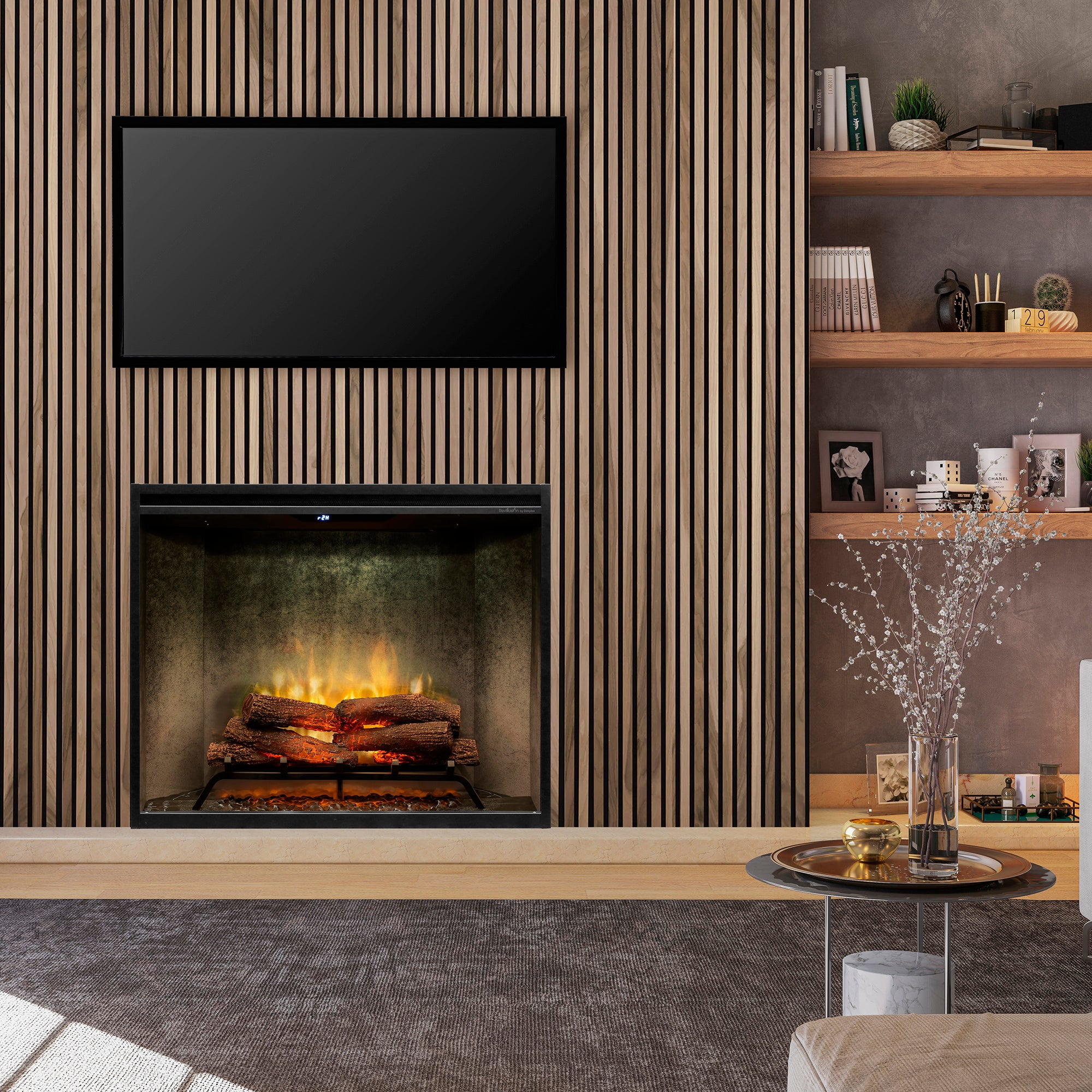 Dimplex - Revillusion Portrait 36" Built-in Electric Firebox With Front Glass and Plug Kit