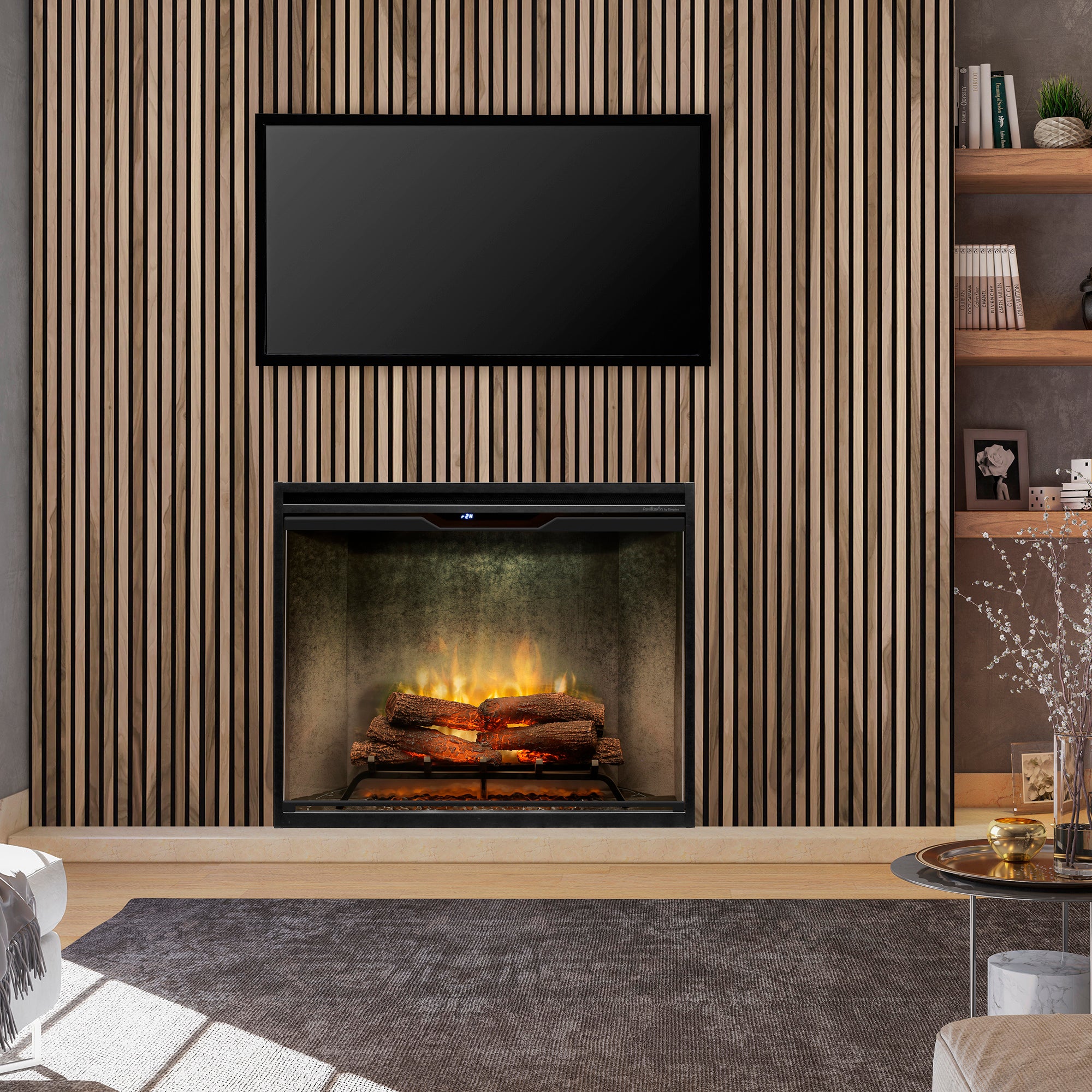 Dimplex - Revillusion Portrait 36" Built-in Electric Firebox With Front Glass and Plug Kit