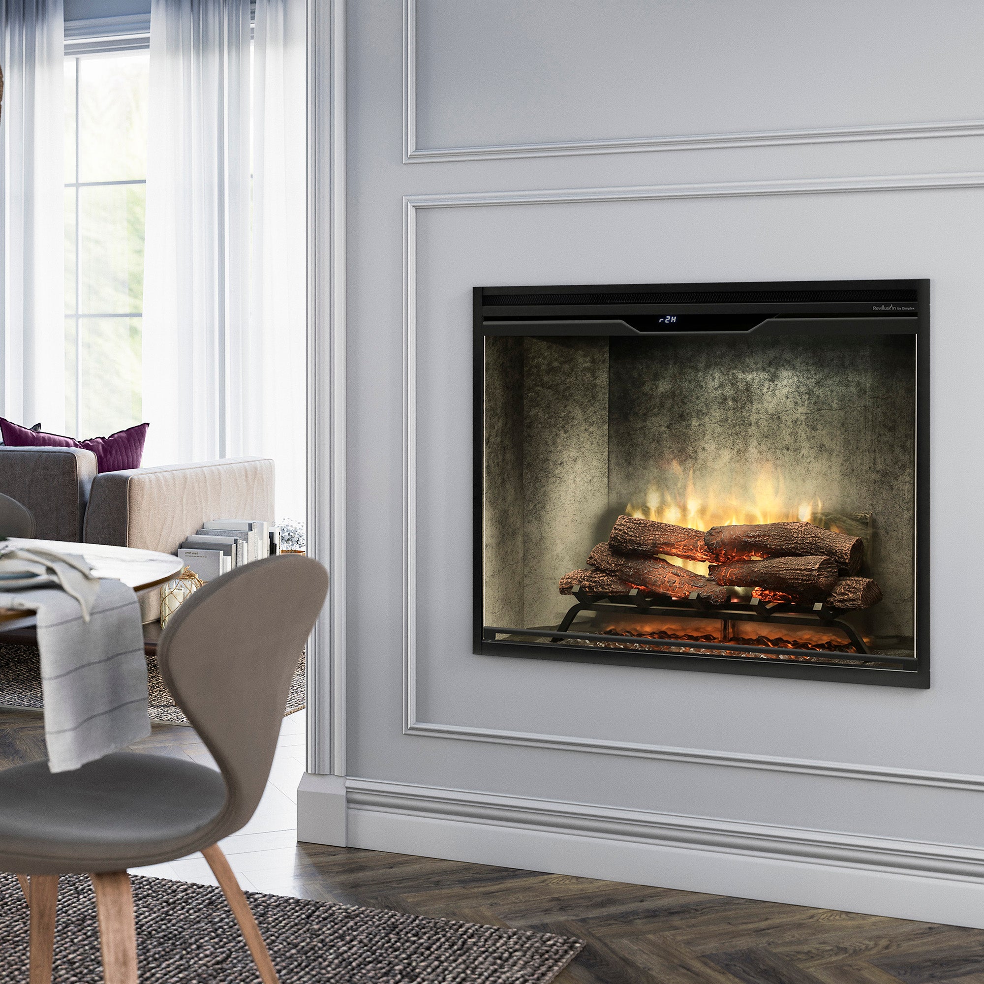 Dimplex - Revillusion Portrait 36" Built-in Electric Firebox With Front Glass and Plug Kit