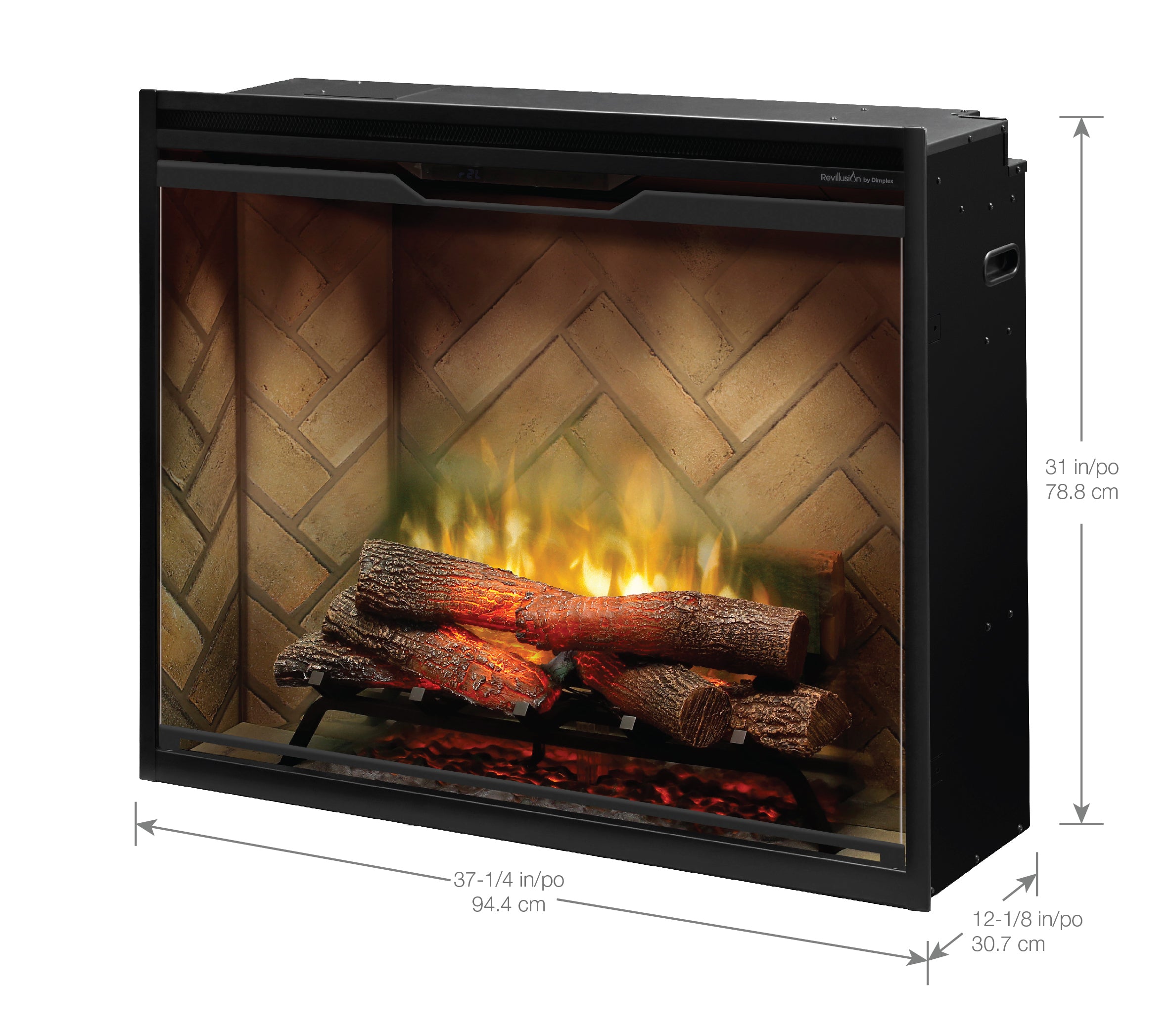 Dimplex - Revillusion Portrait 36" Built-in Electric Firebox With Front Glass and Plug Kit
