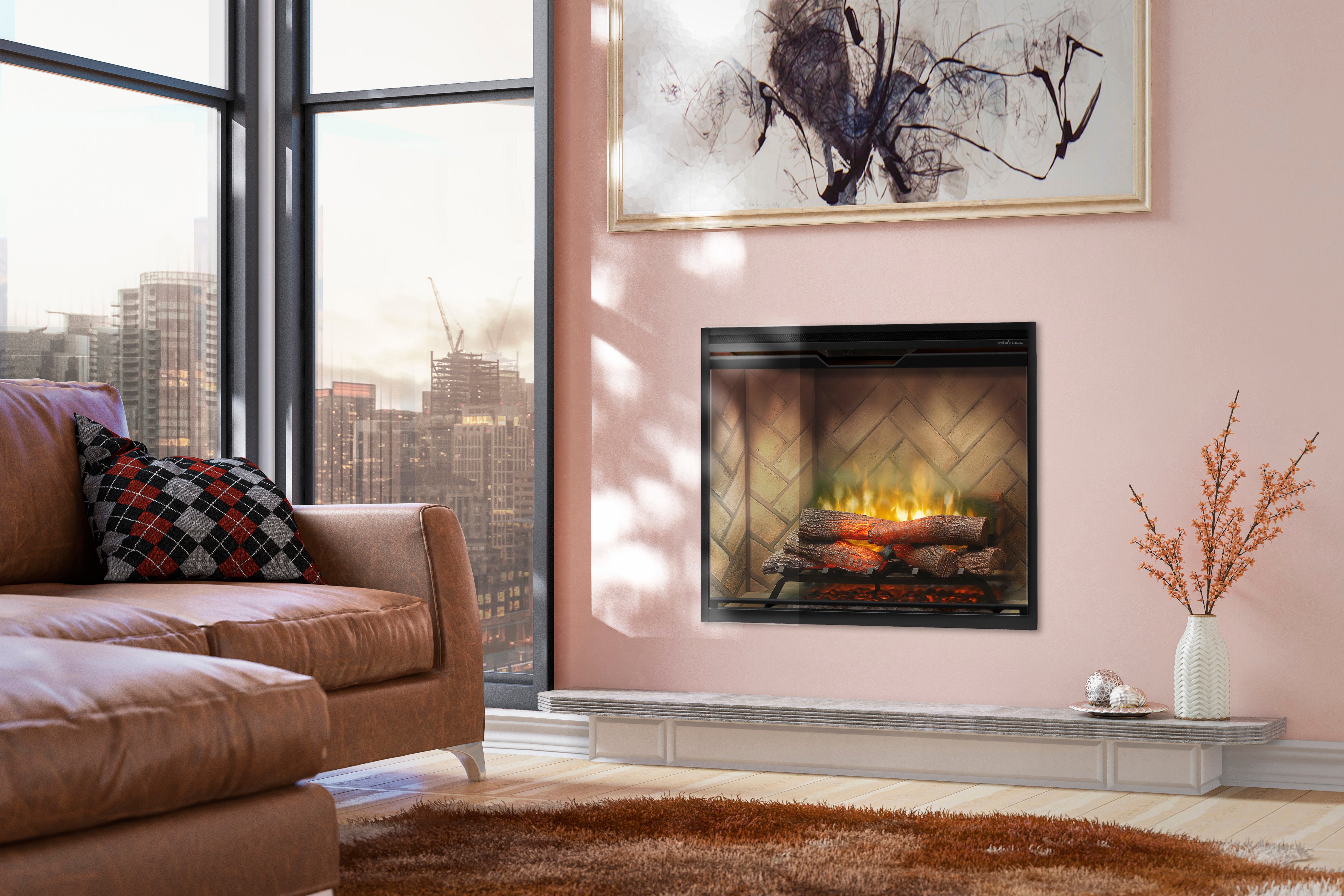 Dimplex - Revillusion Portrait 36" Built-in Electric Firebox With Front Glass and Plug Kit