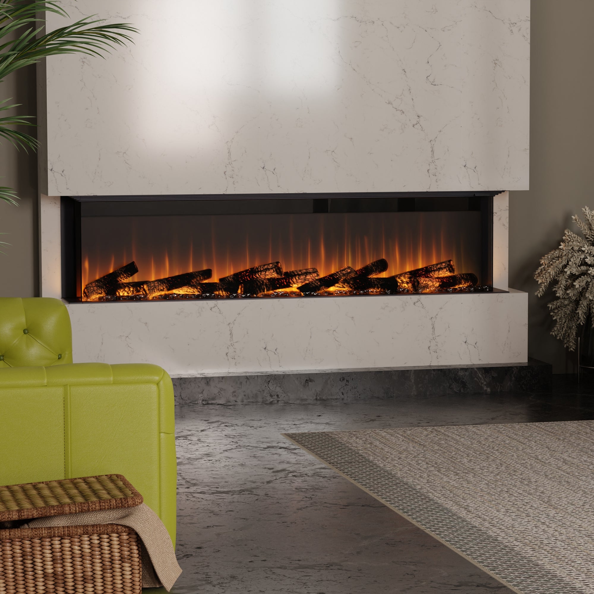 Dimplex - Ignite Ultra 74" Built-in Linear Electric Fireplace