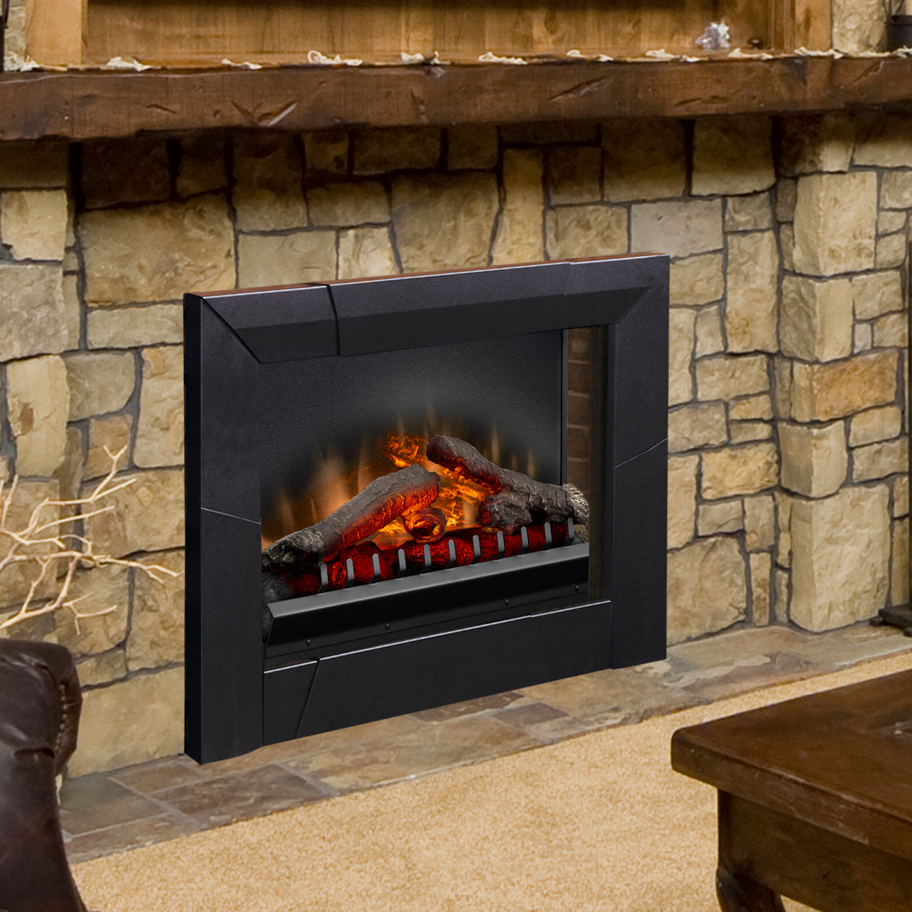 Dimplex - DFI 23" Deluxe Plug-In Electric Fireplace Insert - with LED Log Set