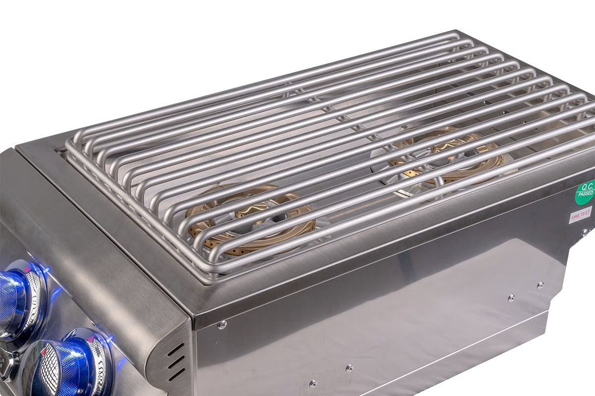Buck Stove - Buck Grill Double Side Burner Built-In 24K BTU 304SS W/Lid