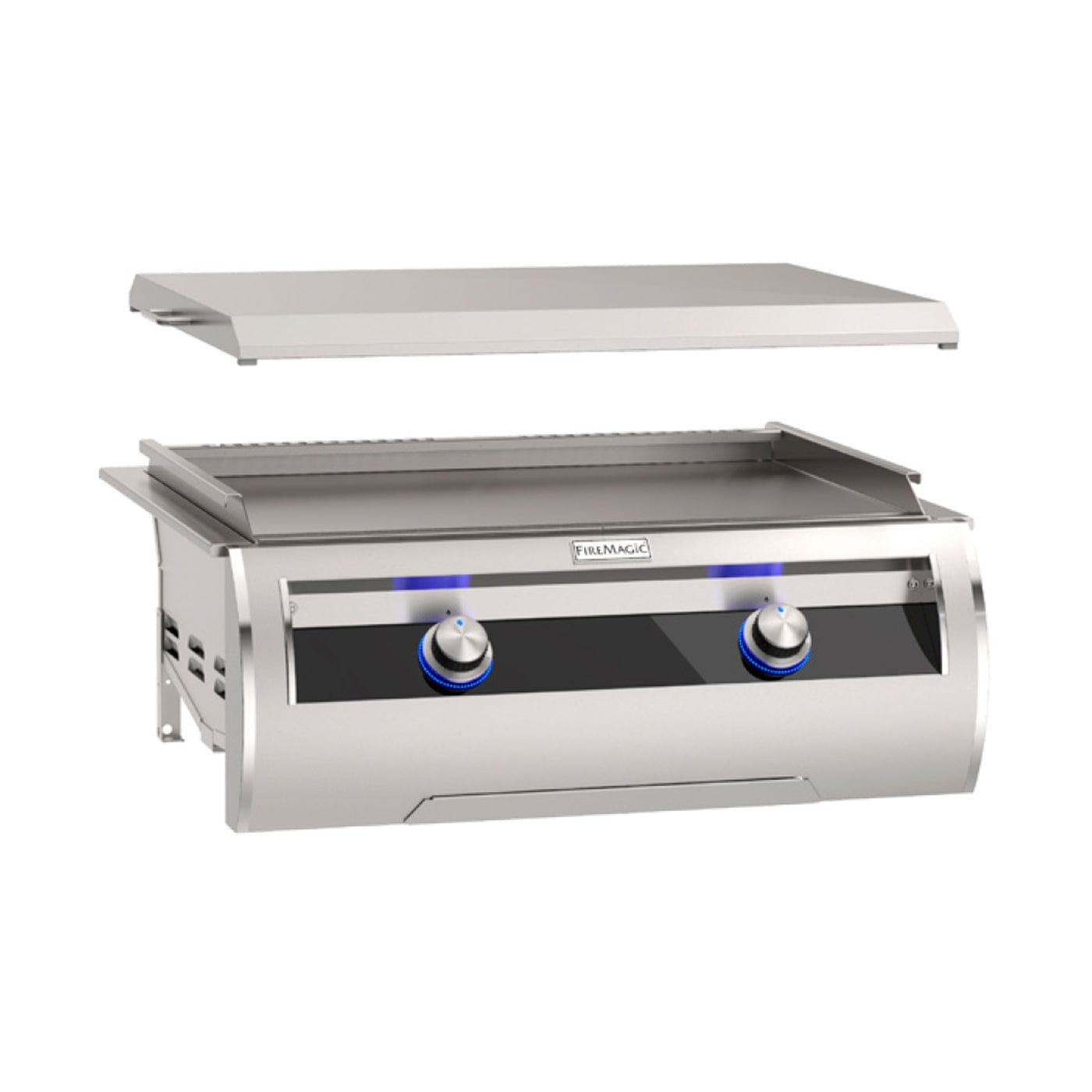 Fire Magic – Echelon Diamond 30" Built-In Gas Griddle with Black Glass Control Panel and Back-Lit Knobs