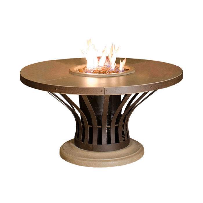 American Fyre Designs - Fiesta 54-Inch Round GRFC Dining Height Fire Table