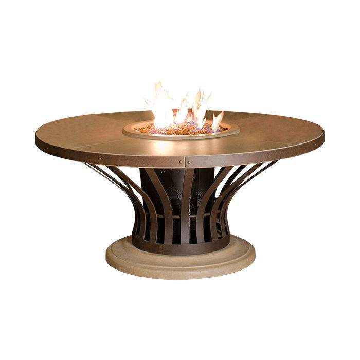 American Fyre Designs - Fiesta 25.5-Inch Round GRFC Chat Height Fire Table