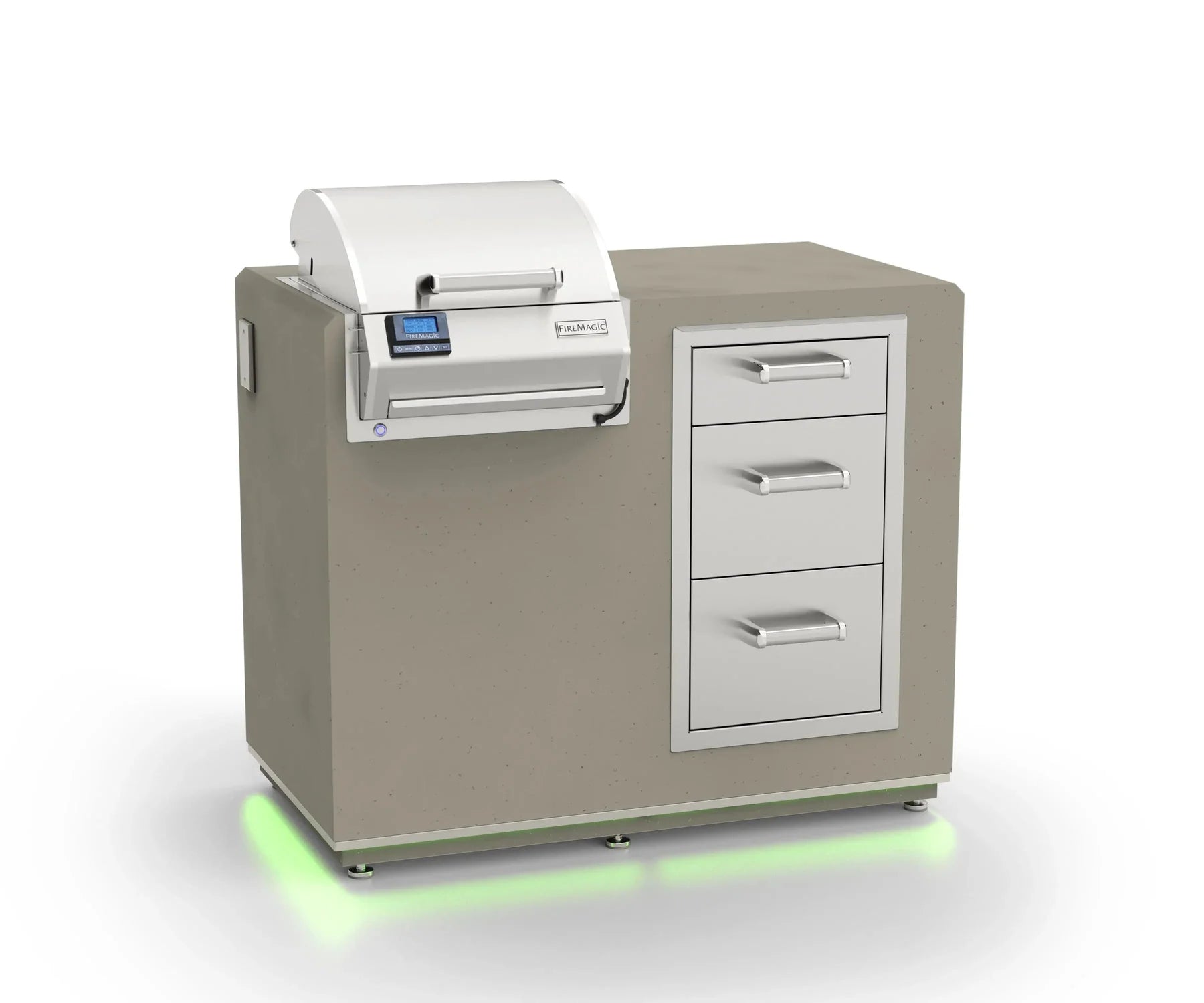 Fire Magic - 36x44 Electric Grill Island Bundle with Triple Drawer