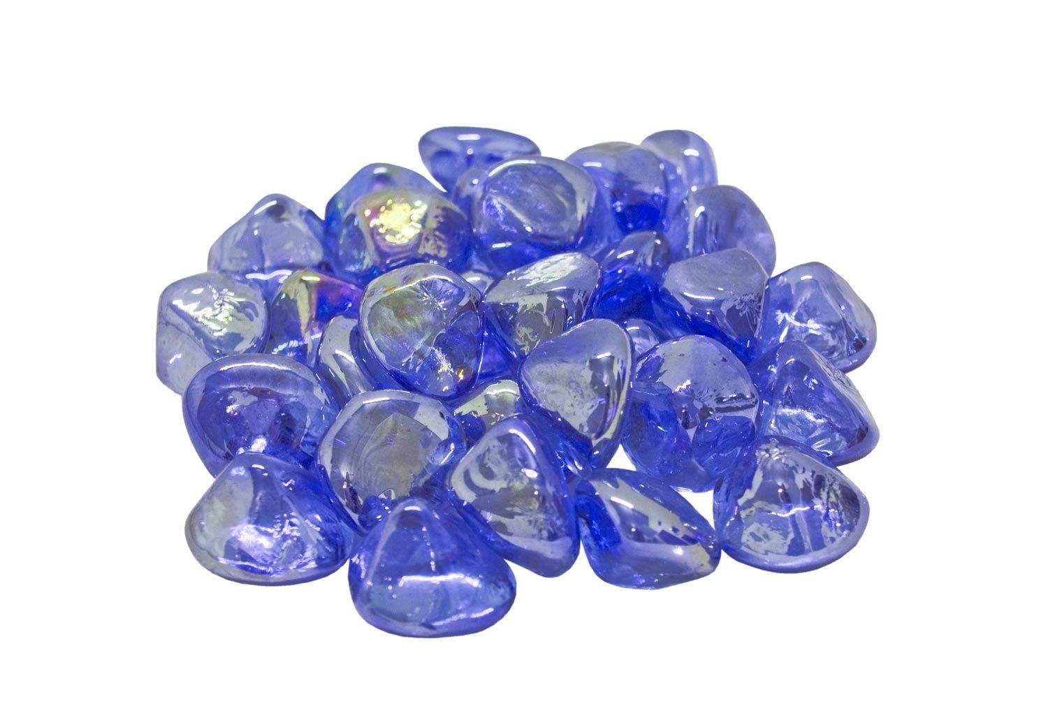 American Fyre Designs - 10-Pound Diamond Nugget Fire Glass, Pacific Blue